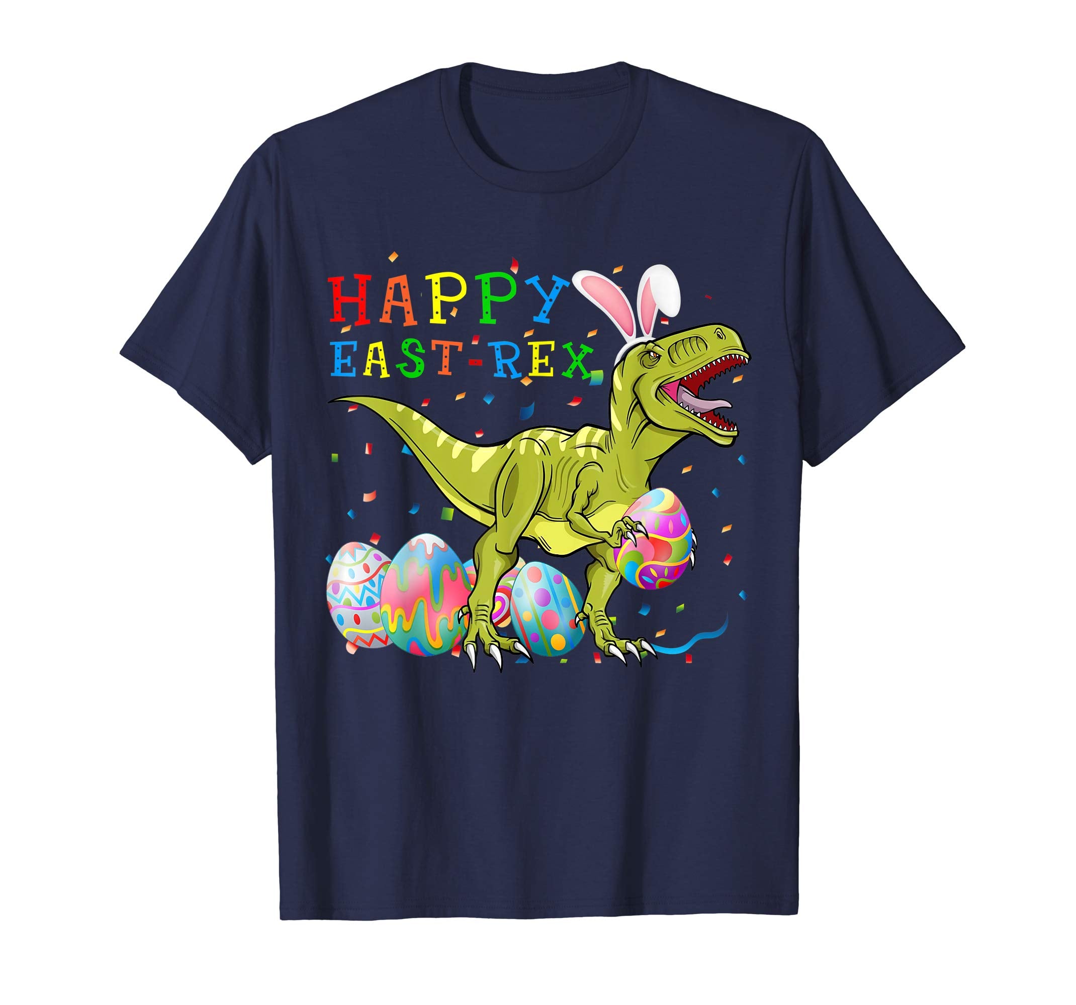 Happy East-rex T Rex Dinosaur Easter Bunny Egg Shirt Kids