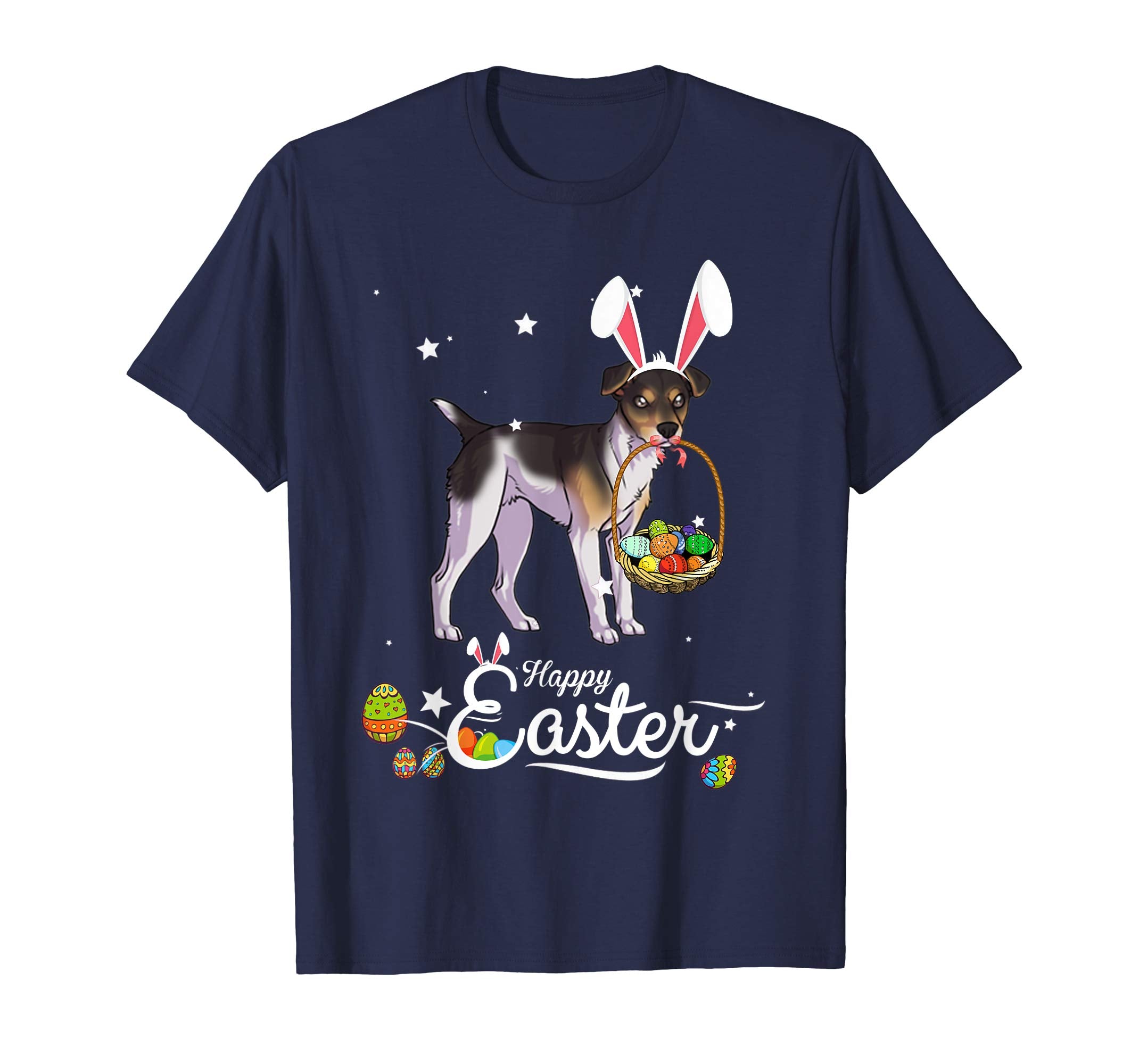 Rat Terrier Dog With Bunny Hat Easter Costume T Shirt