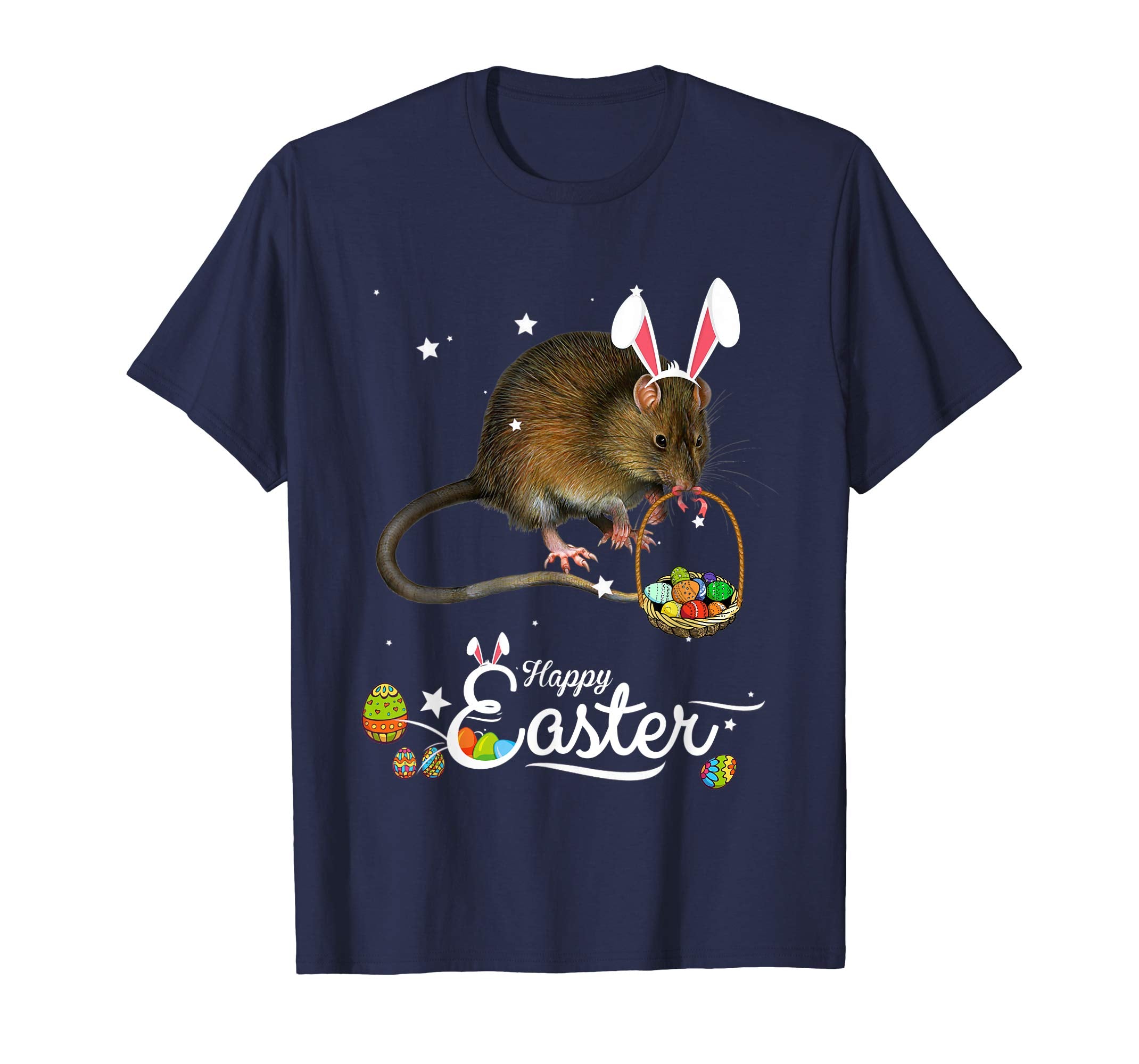 Cute Easter Rat with Bunny Ears and Eggs T Shirt