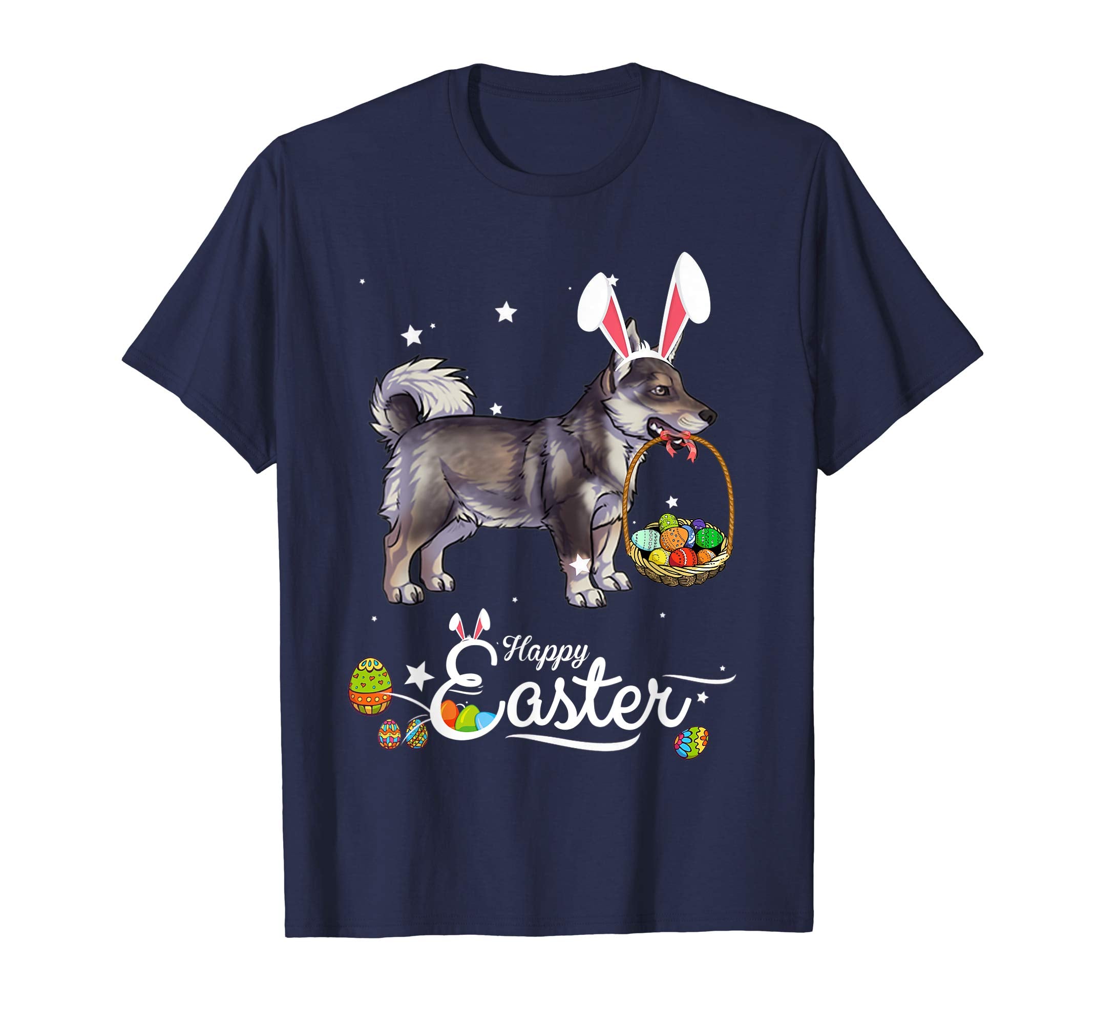 Swedish Vallhund Dog With Bunny Hat Easter Costume T Shirt