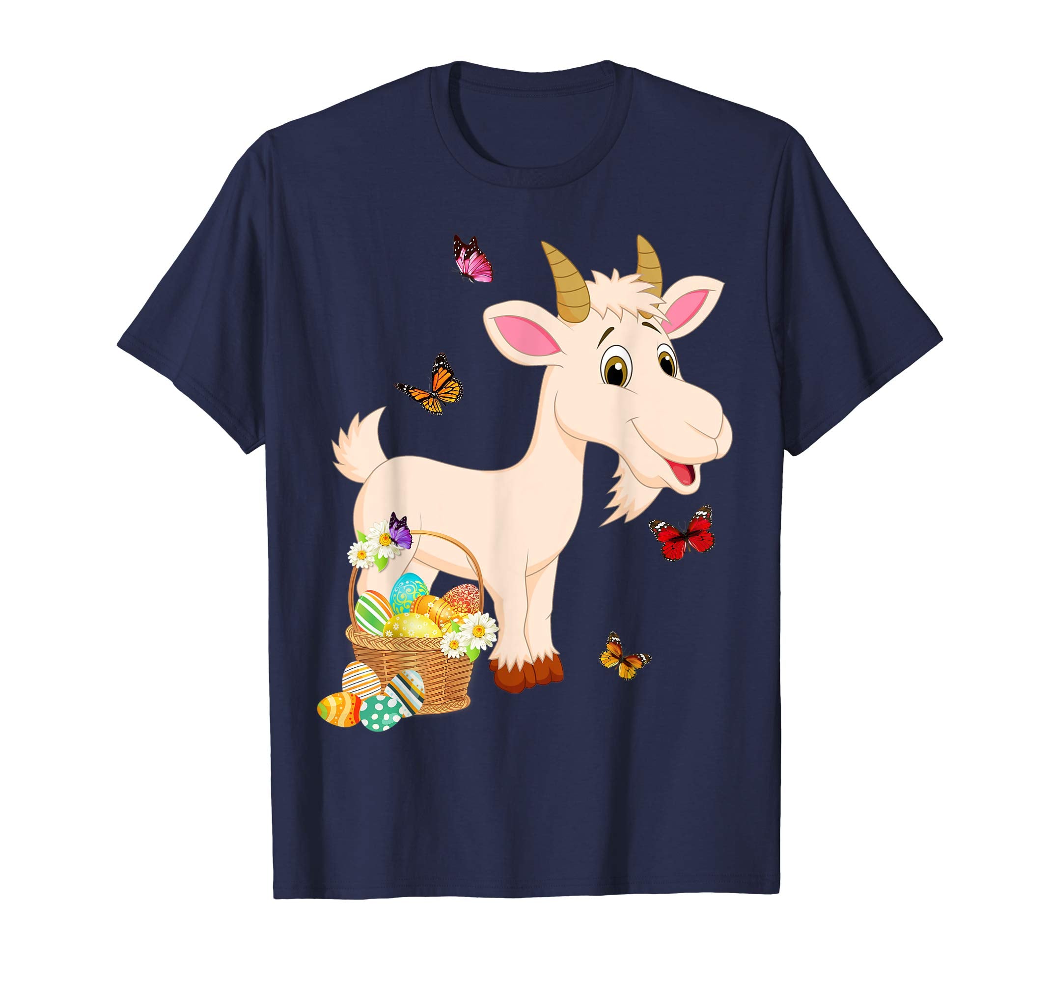 Goat Bunny Hat Rabbit Easter Eggs Shirt Happy Ea