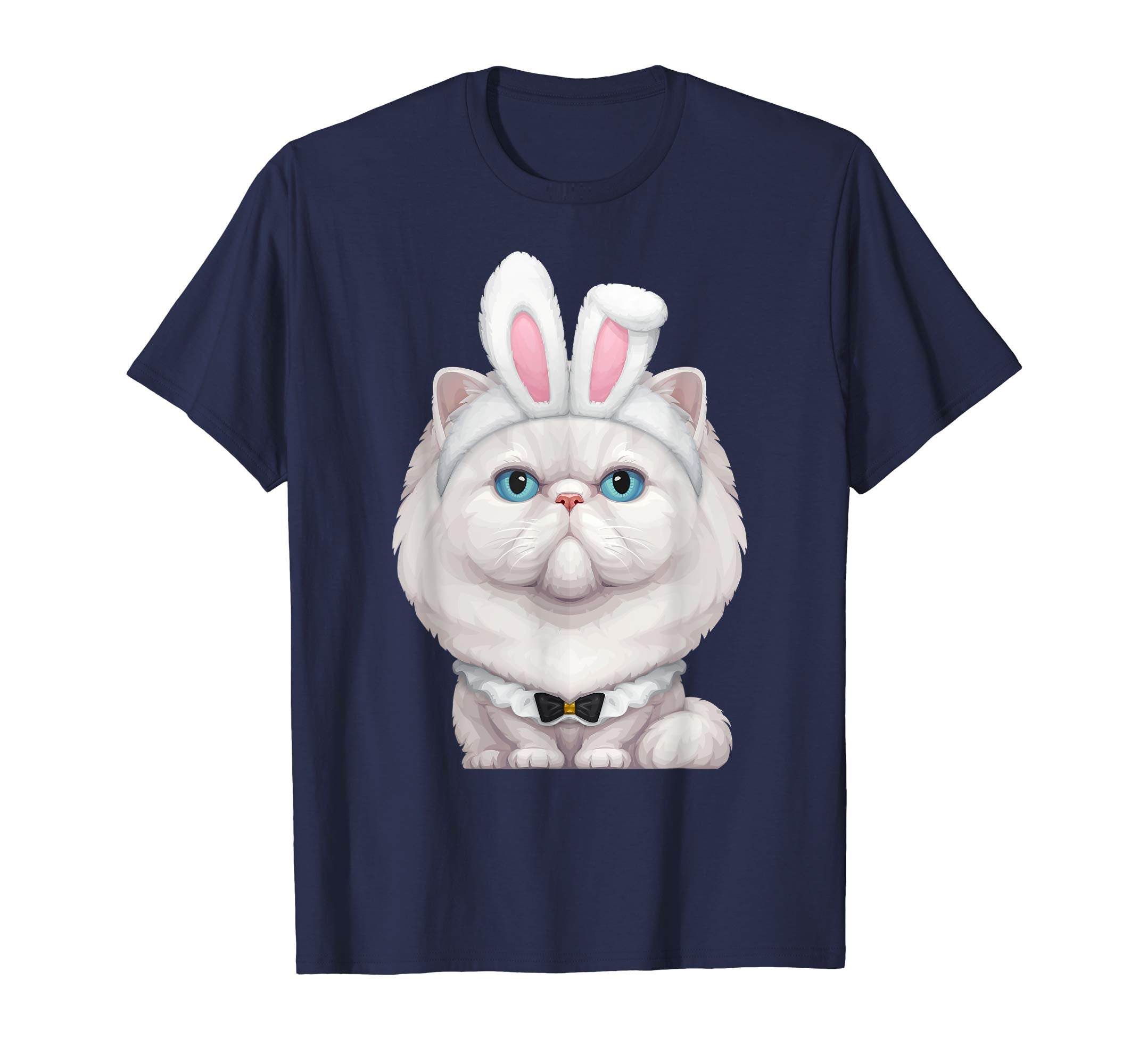 White Persian Cat in the Easter Bunny Costume T-Shirt