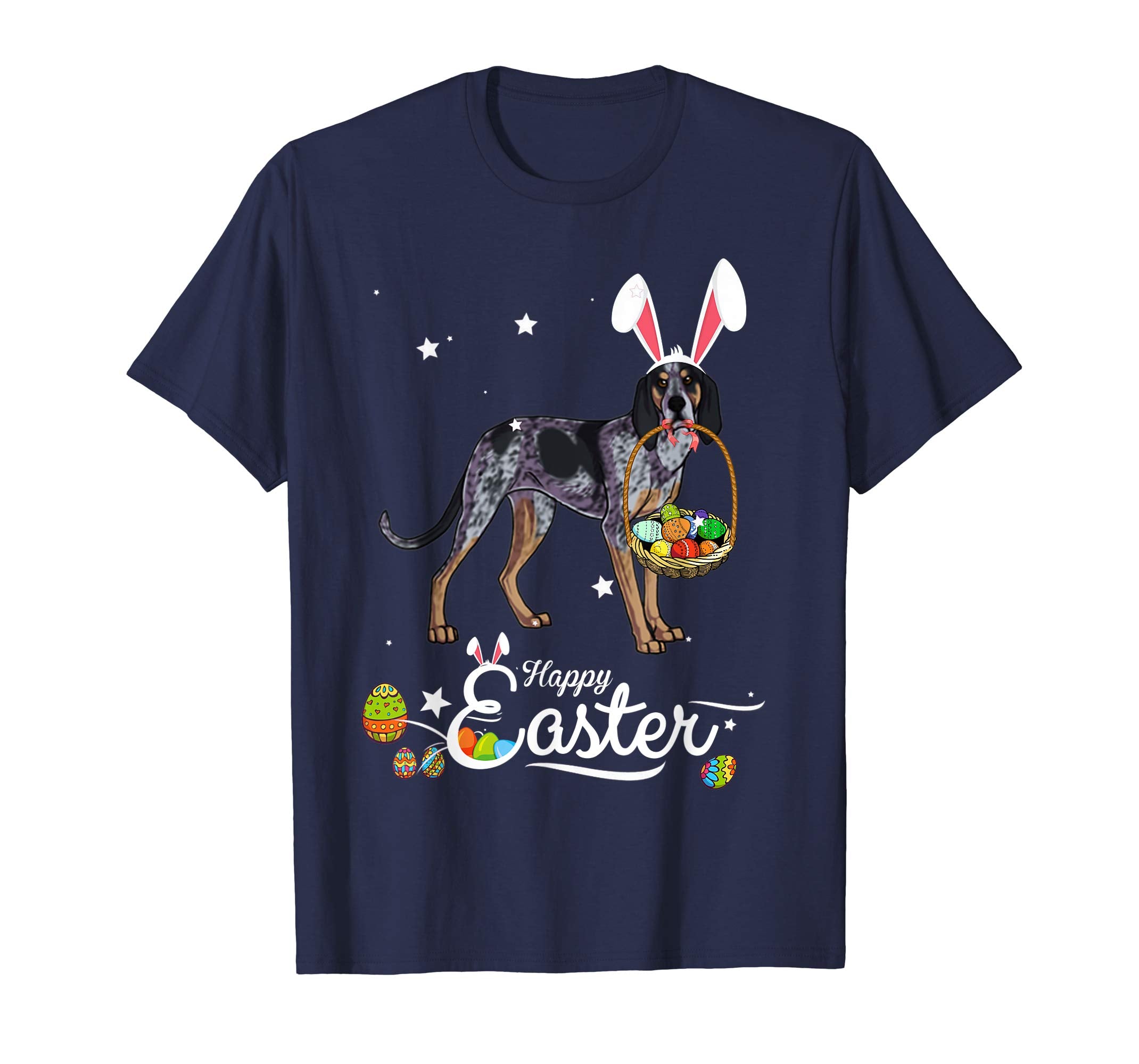 Bluetick Coonhound Dog With Bunny Hat Easter Costume T Shirt