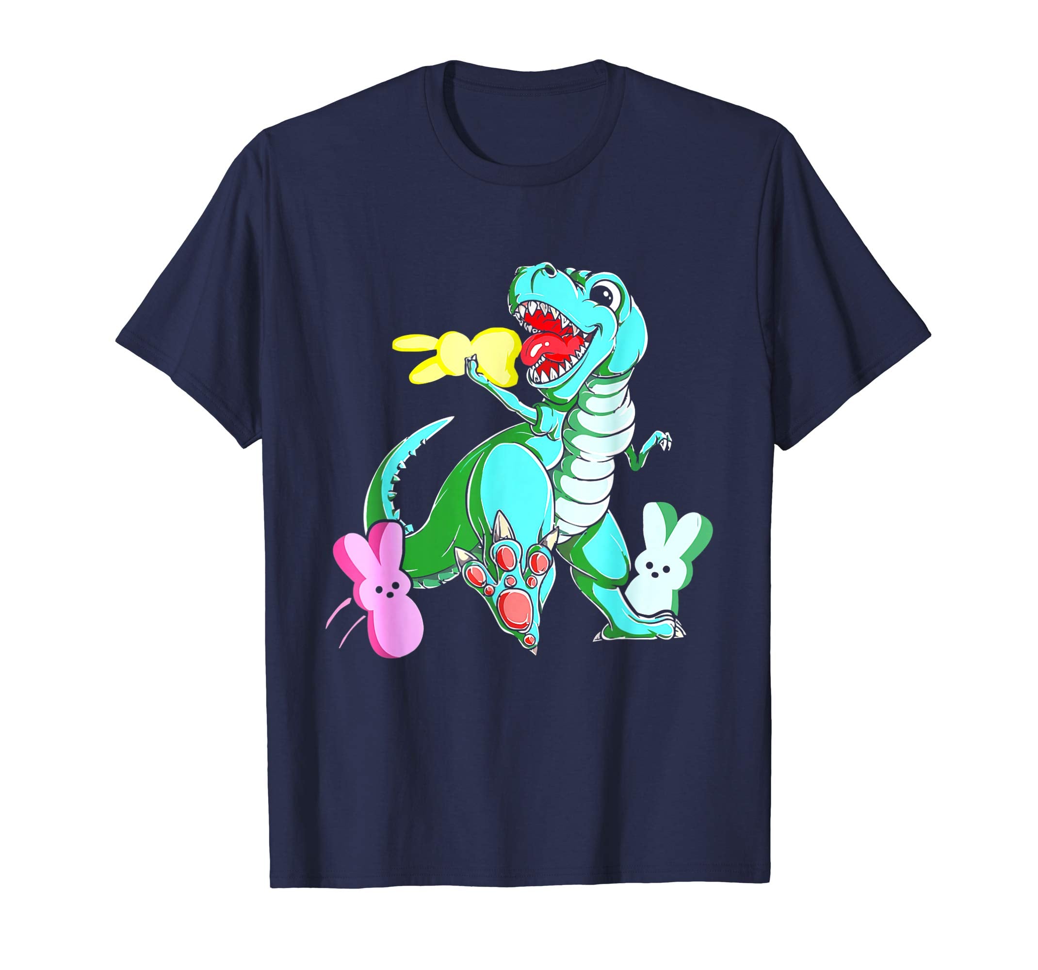 Dinosaur T-rex Eat Bunny Peeps-Happy Easter Day Shirt