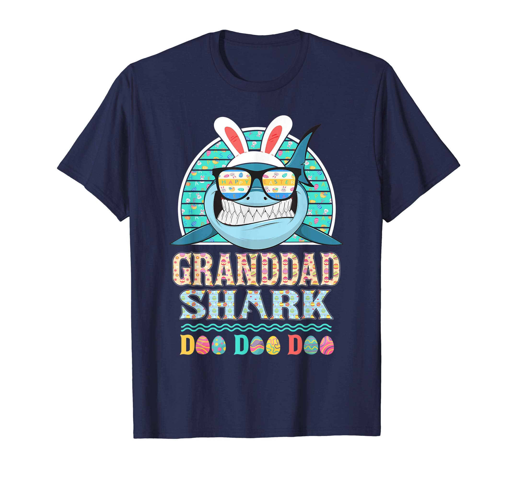 Funny Granddad Shark Happy Easter Day Gift Family Shirt