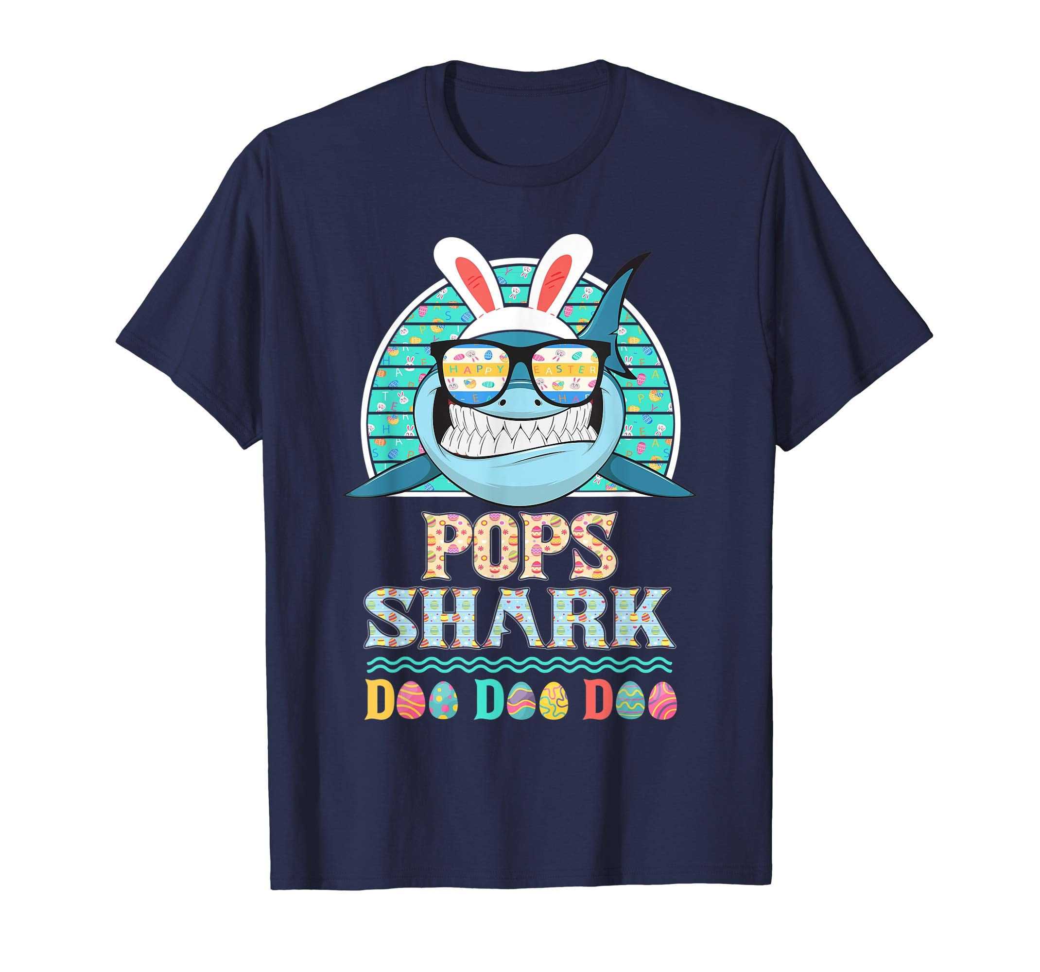 Funny Pops Shark Happy Easter Day Gift Family Shirt