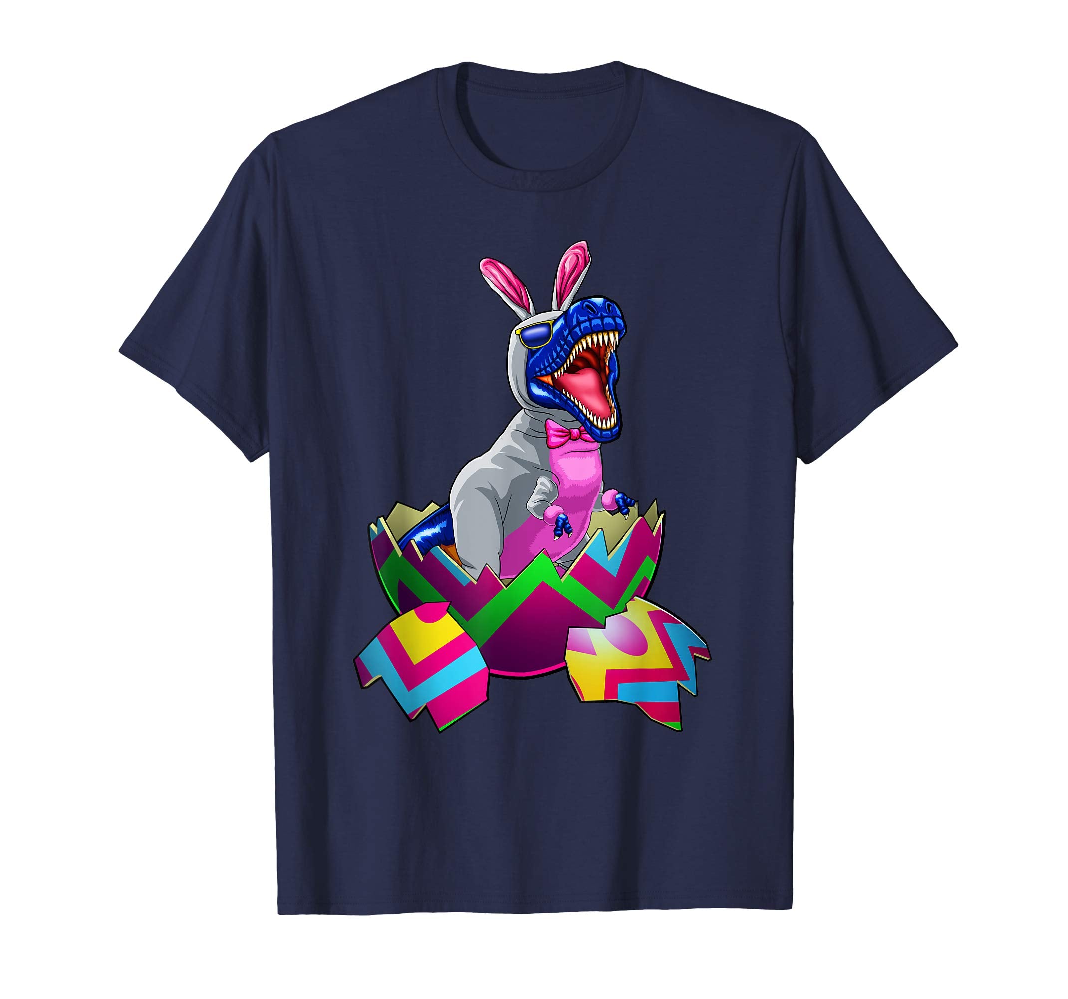 Easter T Rex Dinosaur Shirt Kids Boys Bunny Eggs Funny