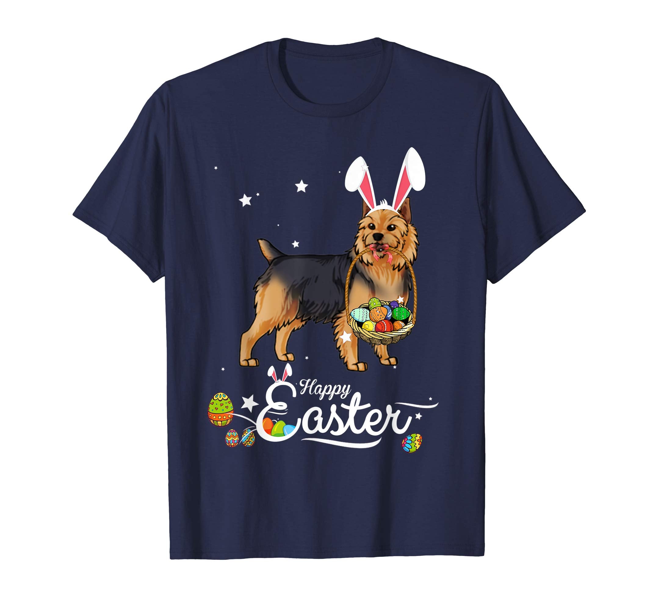 Australian Terrier Dog With Bunny Hat Easter Costume T Shirt