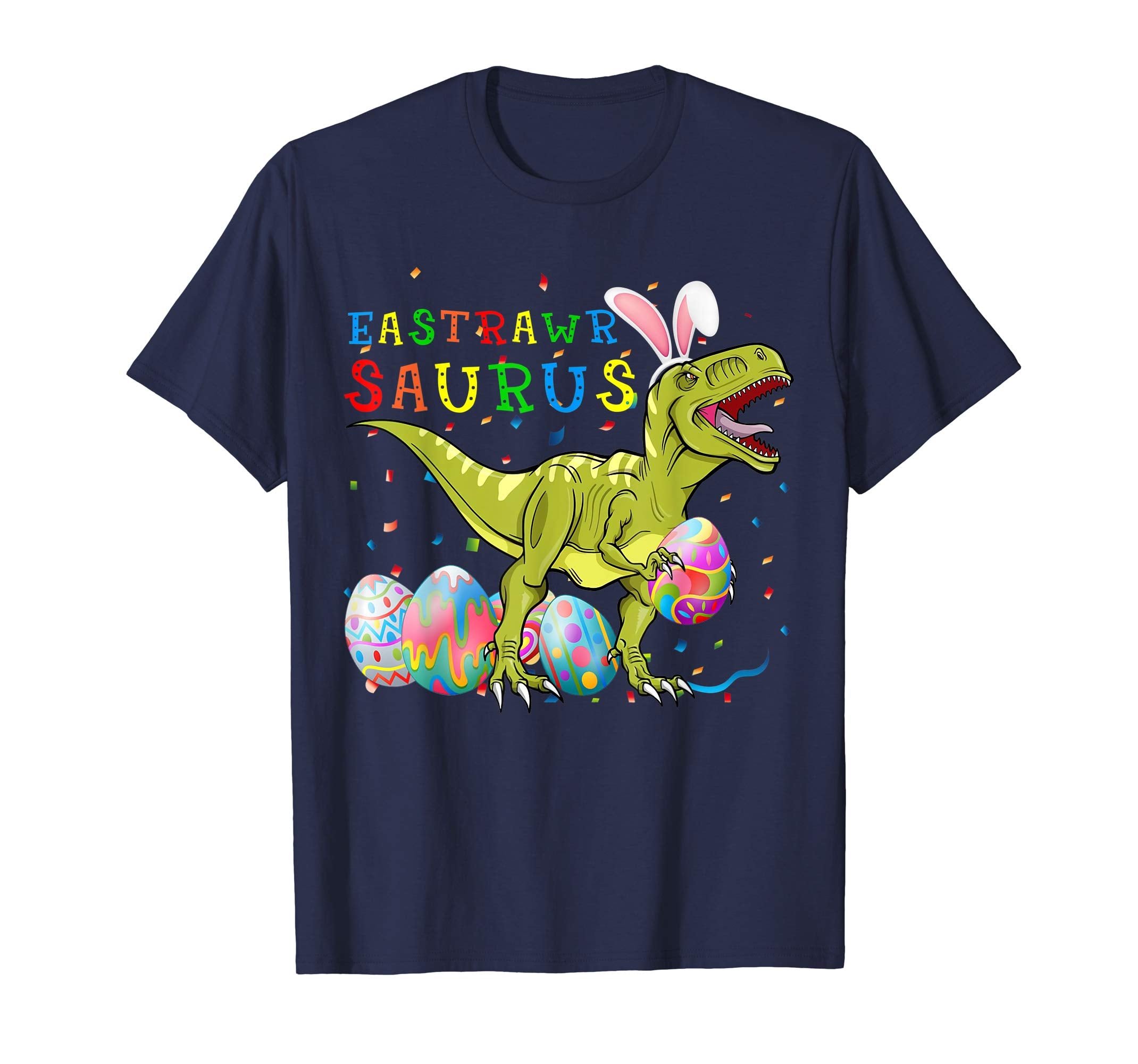 Eastrawr Saurus T Rex Dinosaur Easter Bunny Egg Shirt Kids