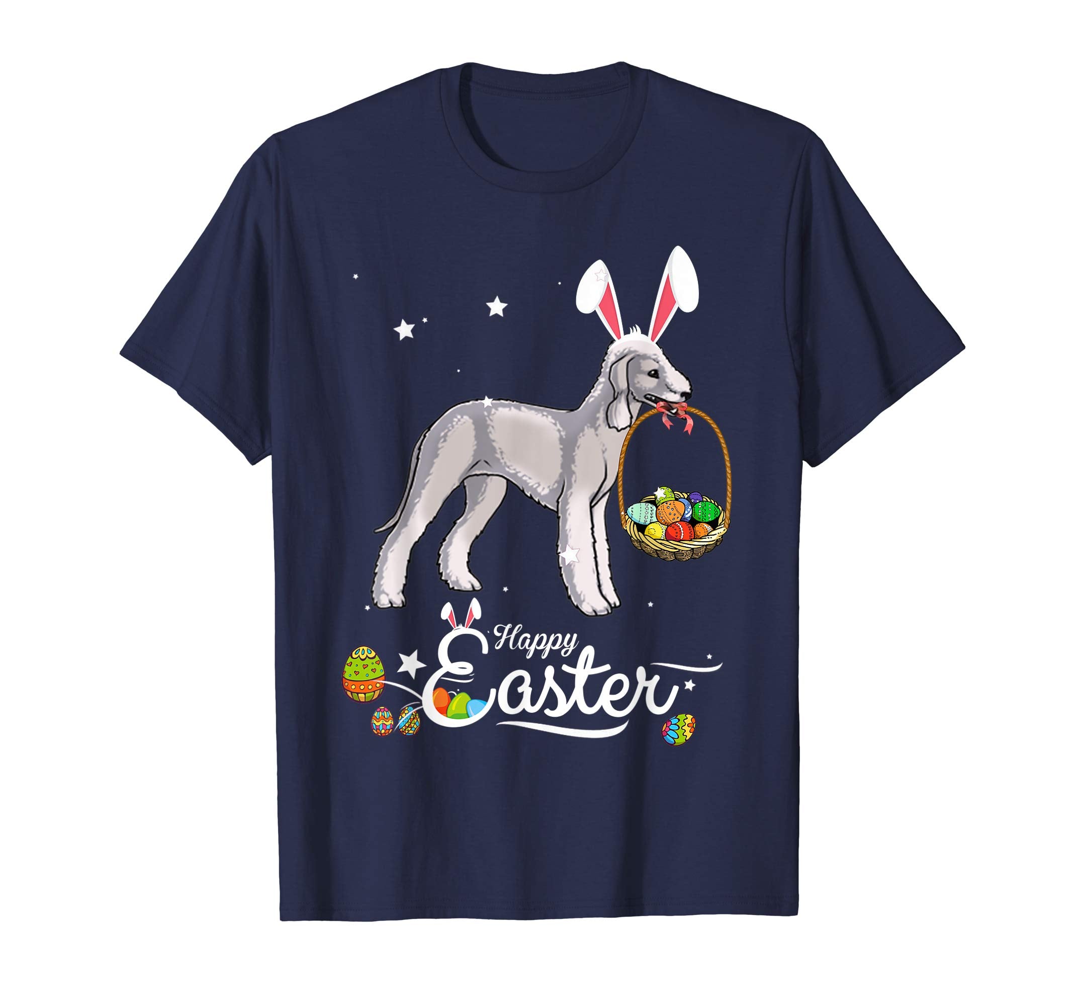 Bedlington Terrier Dog With Bunny Hat Easter Costume T Shirt