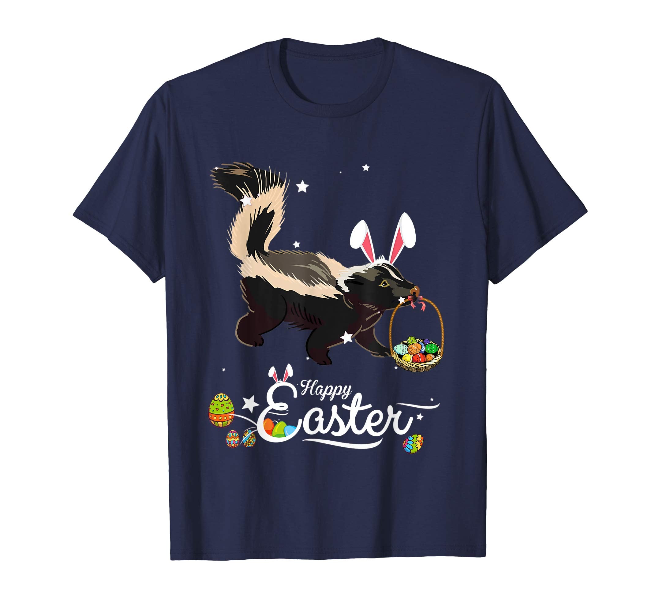 Cute Easter Skunk with Bunny Ears and Eggs T Shirt