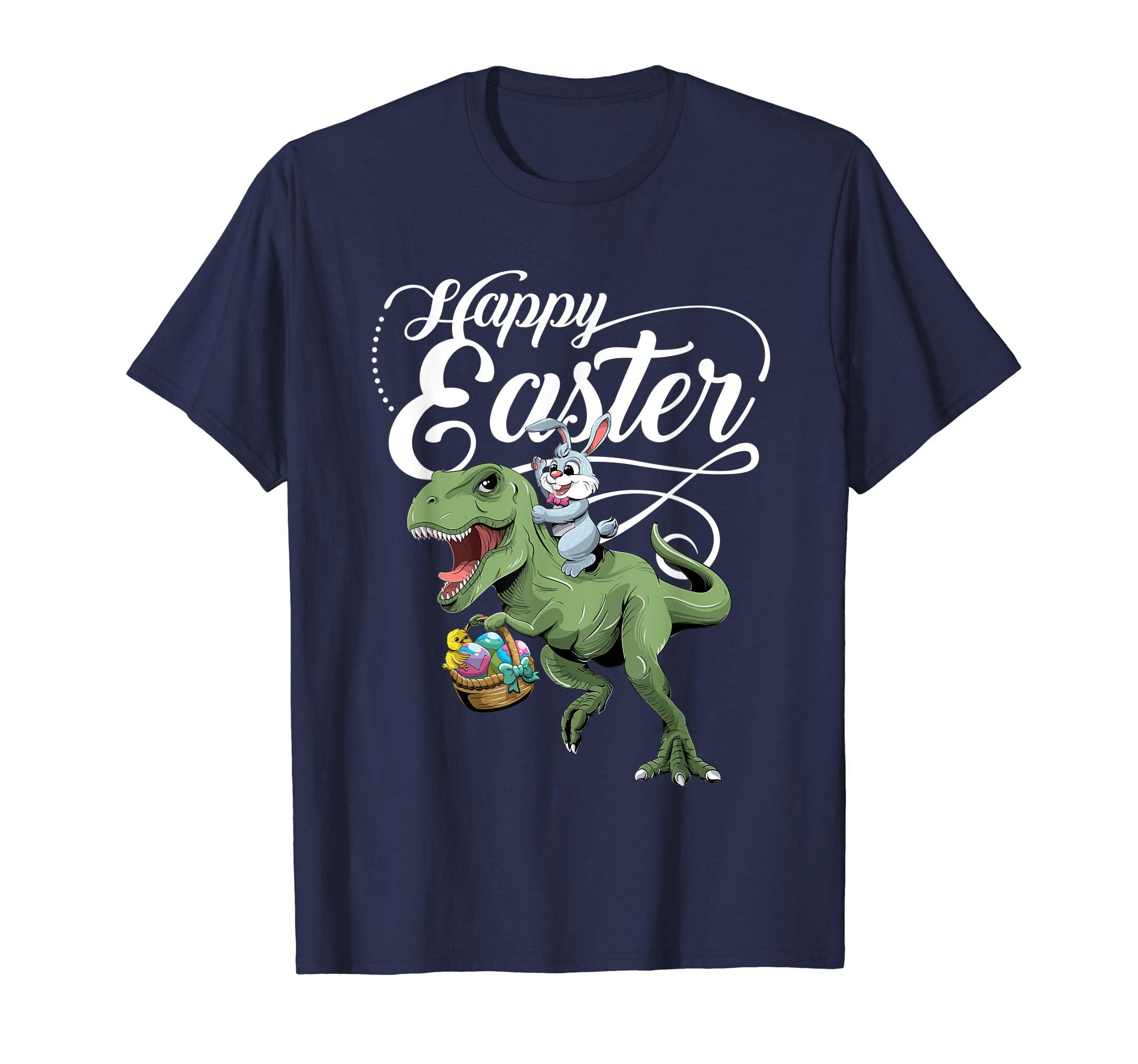 Easter T Shirt for Kids with Cool Bunny and T-rex Egg Hunt