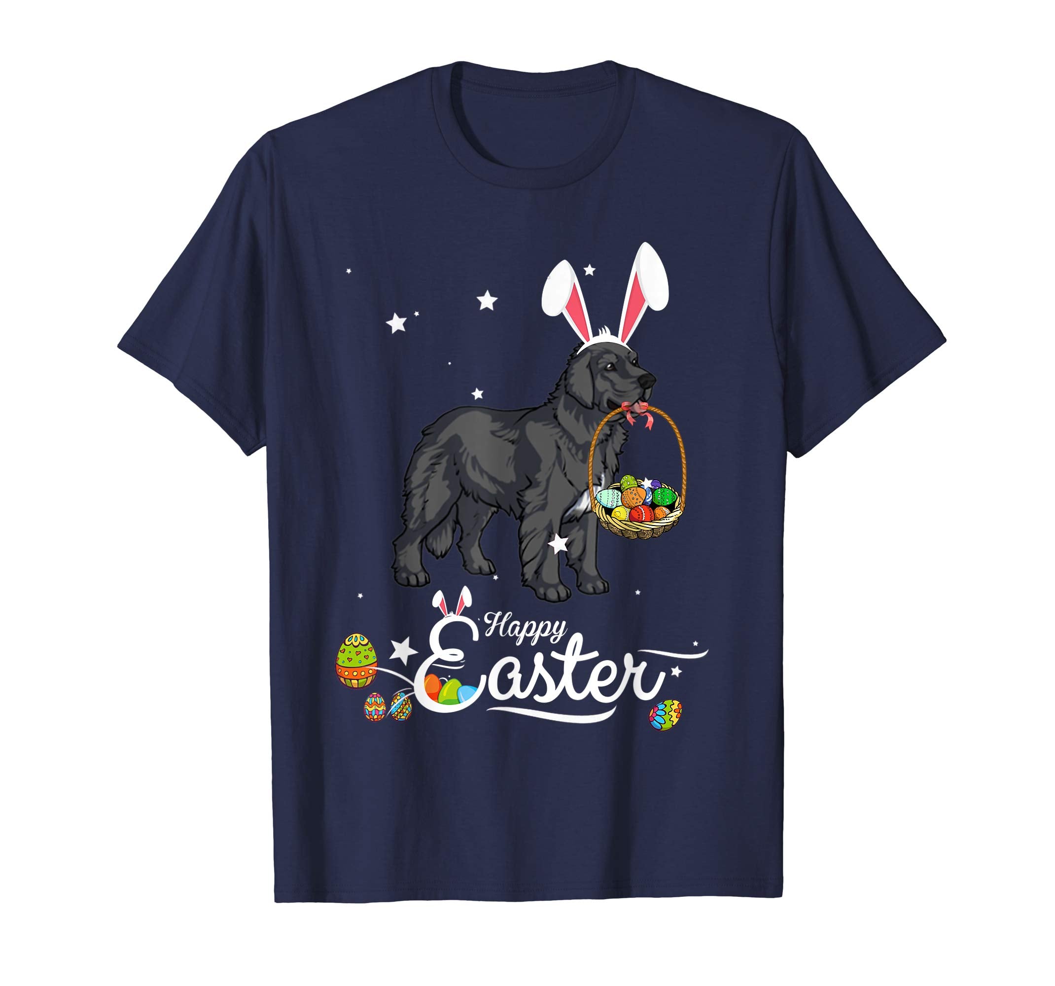 Newfoundland Dog With Bunny Hat Easter Costume T Shirt