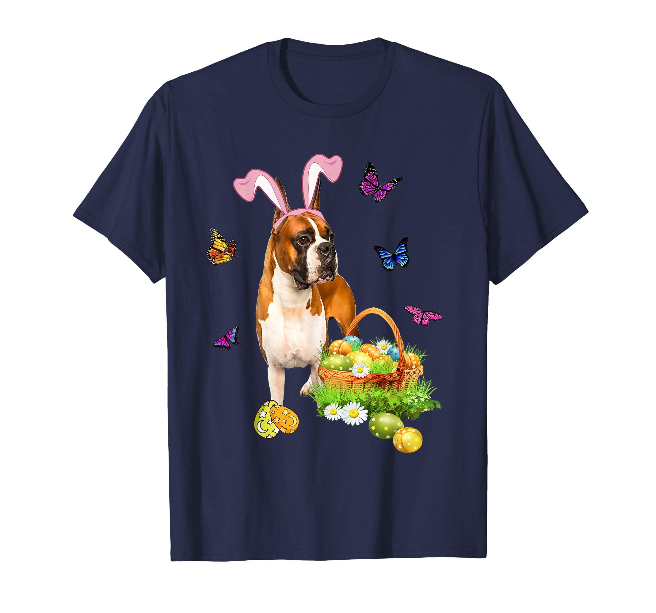 Boxer Bunny Hat Rabbit Easter Eggs T-Shirt