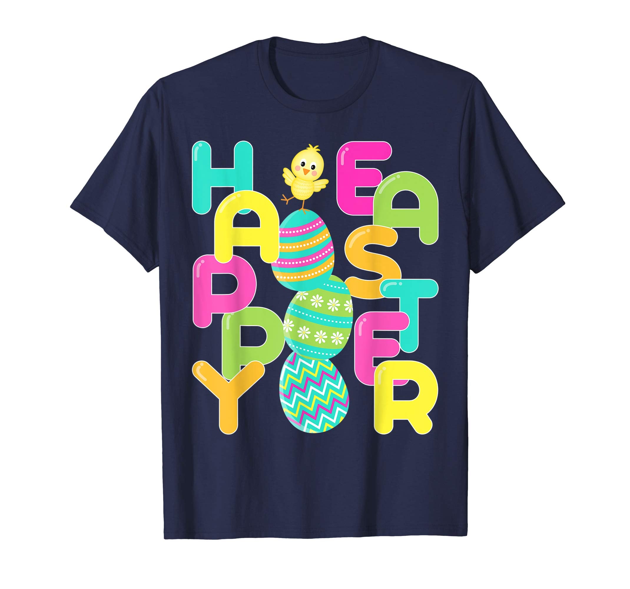 Happy Easter Shirt Colorful Eggs &amp; Chick Easter Gift