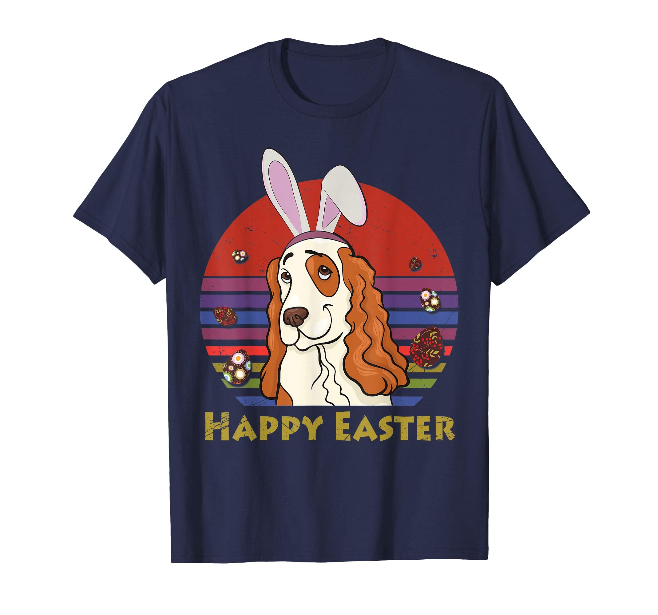 English Springer Spaniel Bunny Headband Happy Easter Tshirt