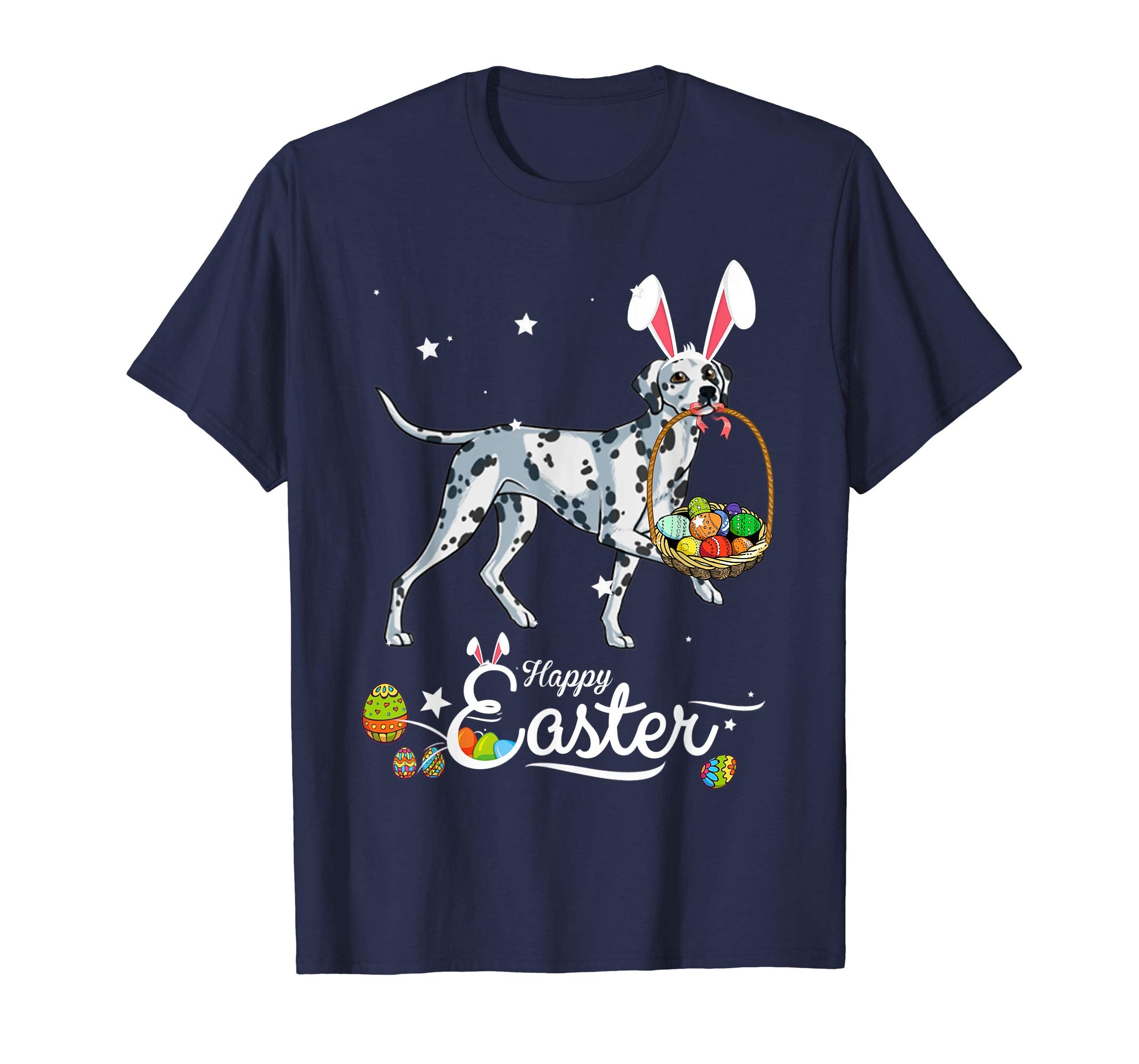 Dalmatian Dog With Bunny Hat Easter Costume T Shirt