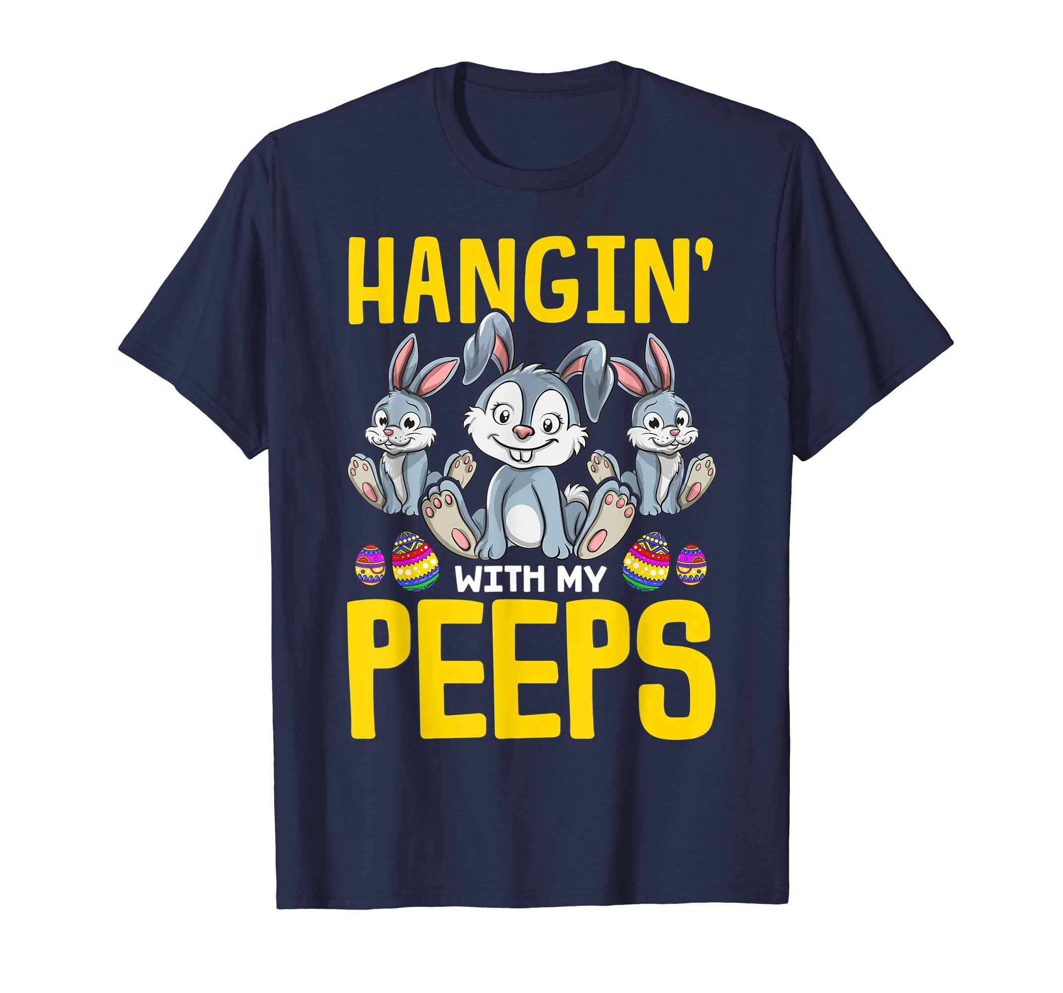 Hanging With My Peeps Shirt Easter Bunny Gift for Boys Girls