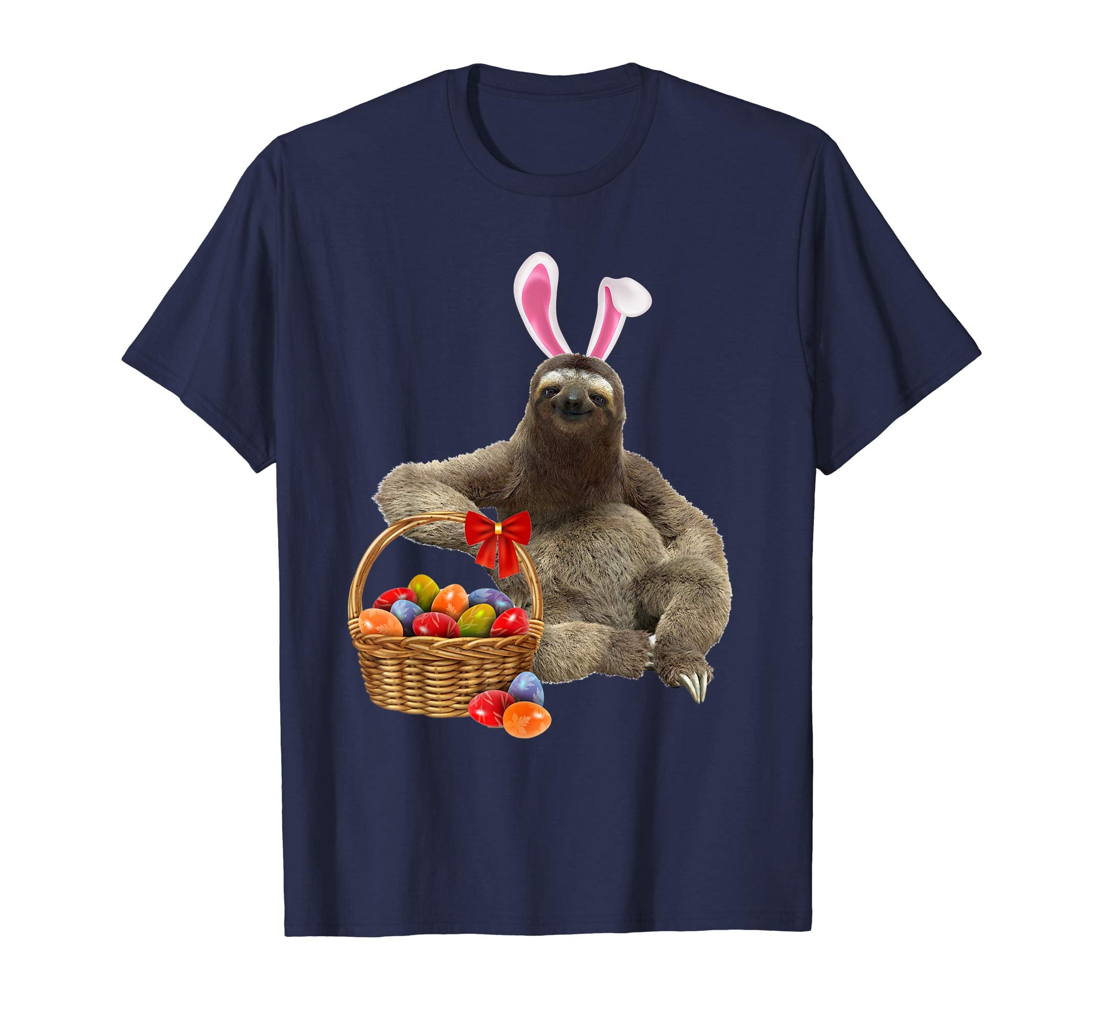 Easter Sloth Shirt Funny Sloth With Bunny Ears and Eggs