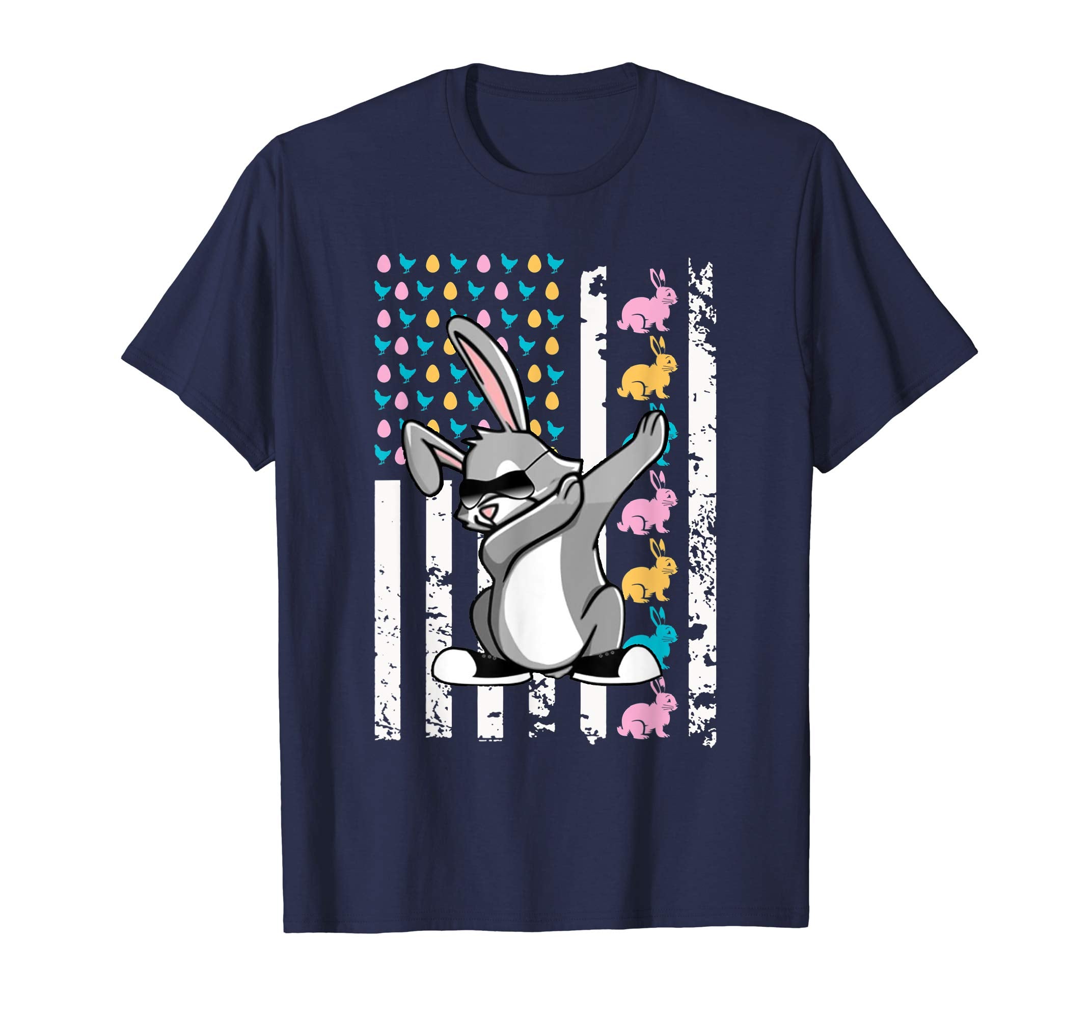 Easter Bunny Dabbing Shirt Easter American Flag Costume