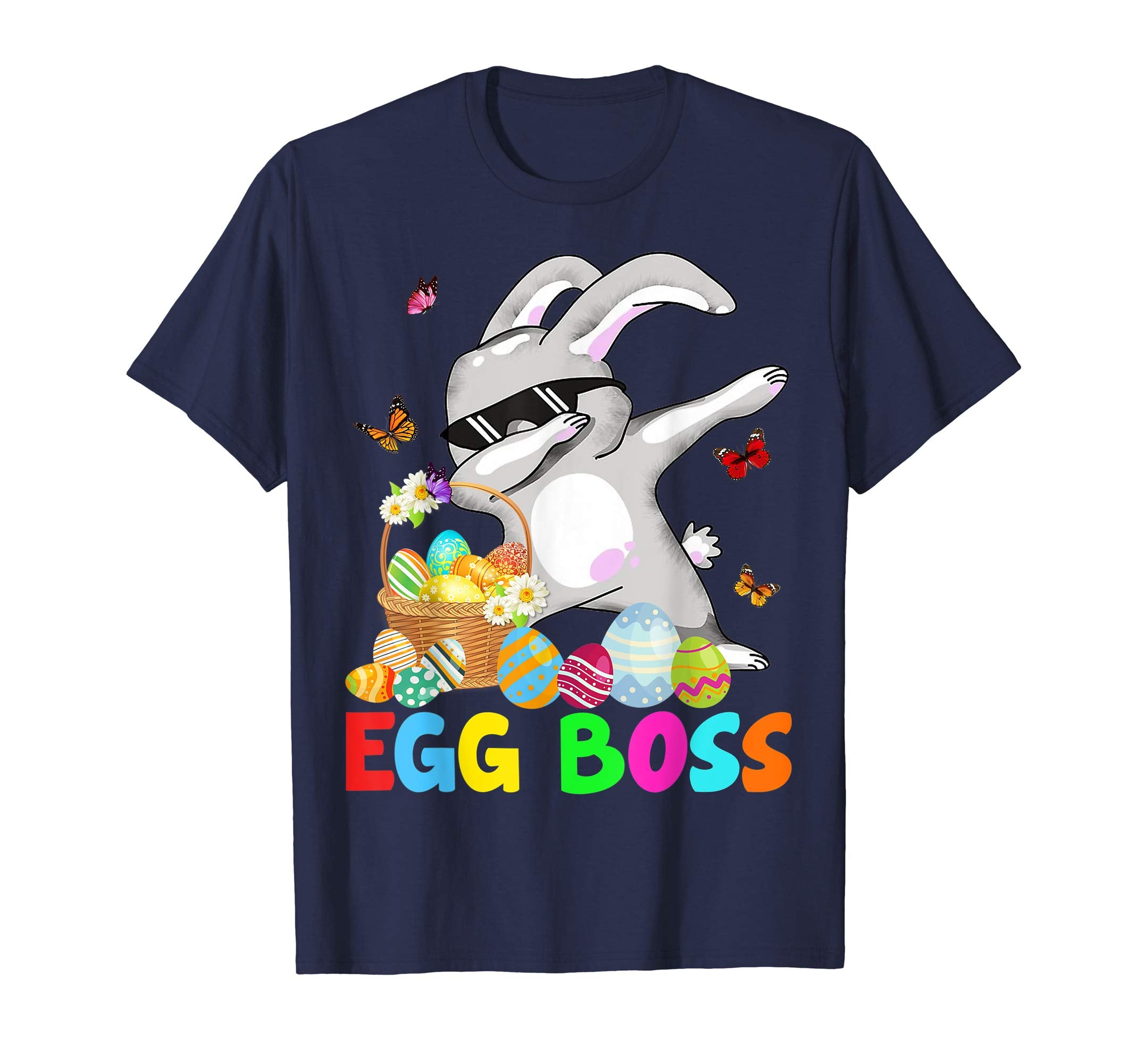 Dabbing Egg Boss Easter Bunny T Shirt For Kids Toddlers Boys