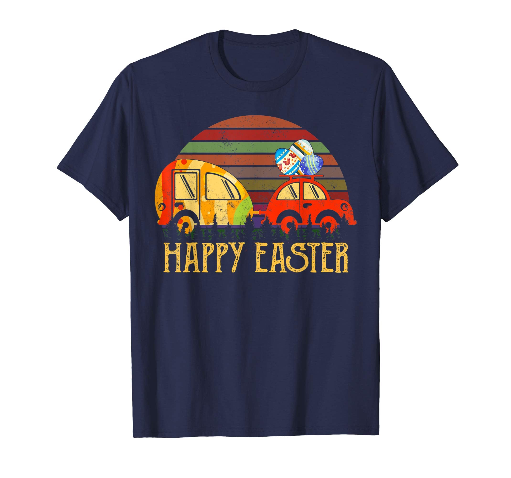 Camping T-shirt Happy Easter Day Bunny eggs for men women