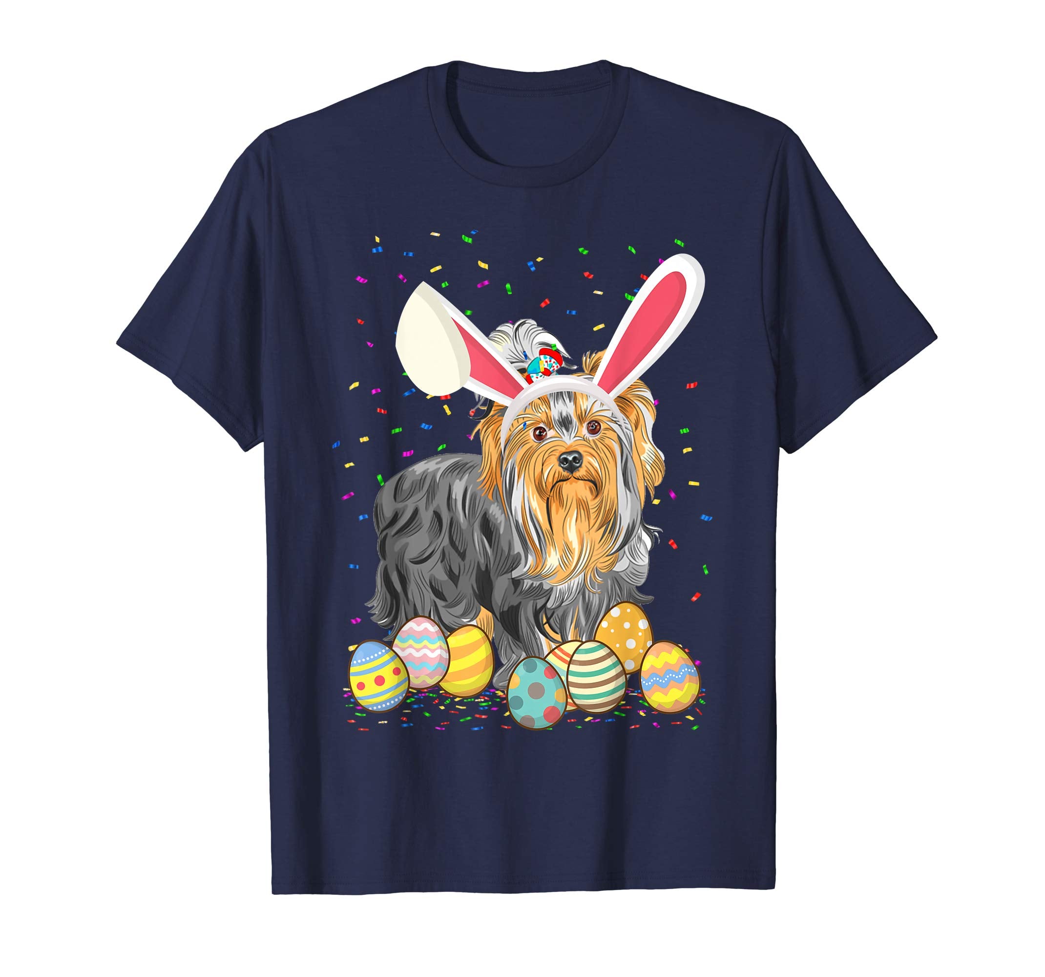 Yorkshire Terrier Dog Ear Easter Eggs Shirt Happy Easter Day