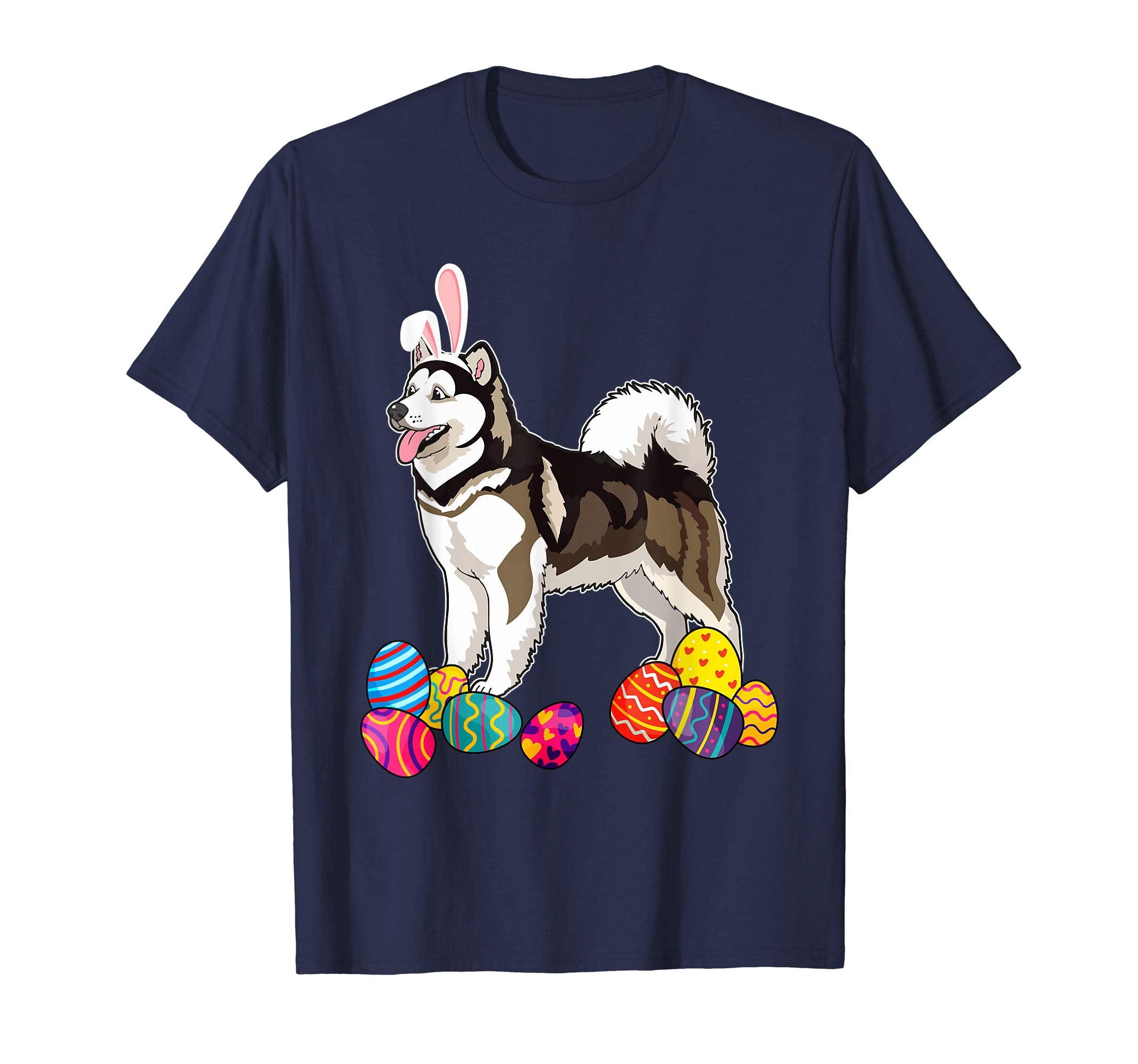 Alaskan Malamute Bunny Ear With Egg Easter Easter Day Shirt