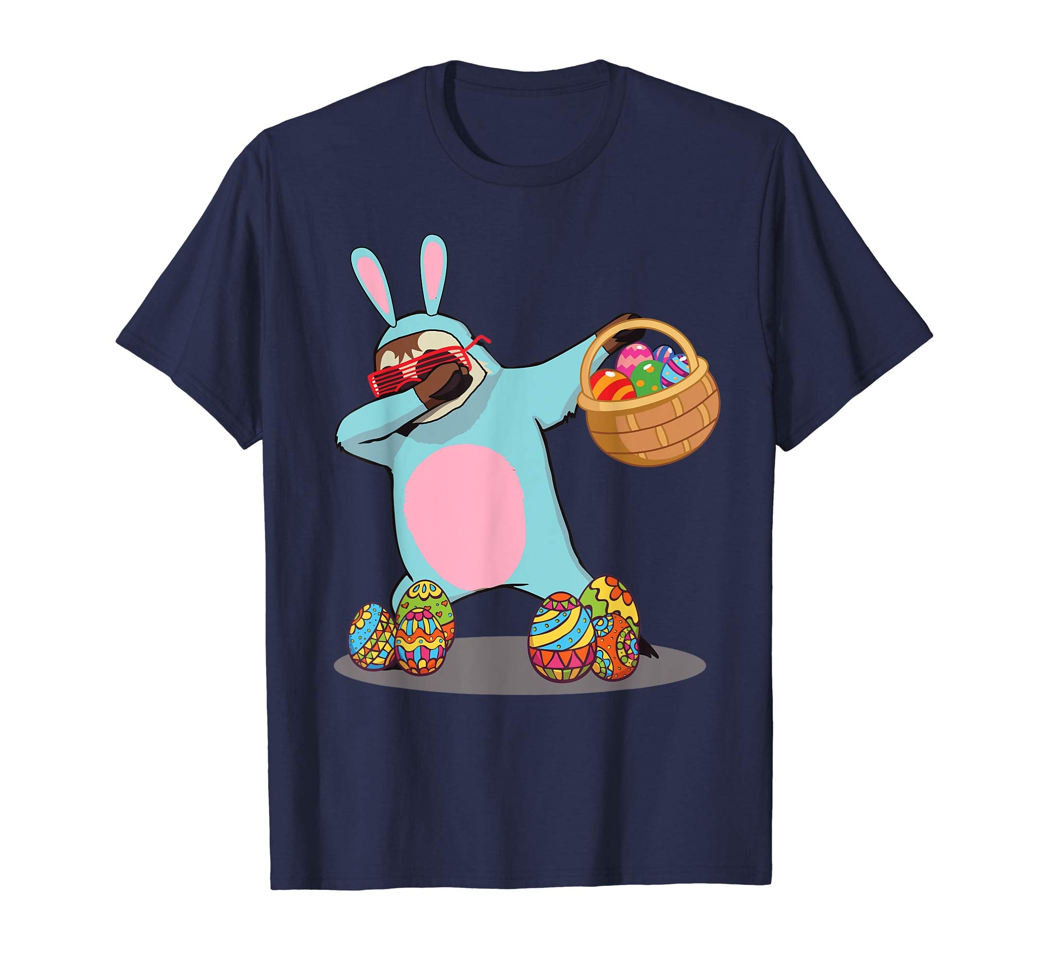 Cute Dabbing Sloth Easter Bunny Egg Basket T-Shirt Gifts