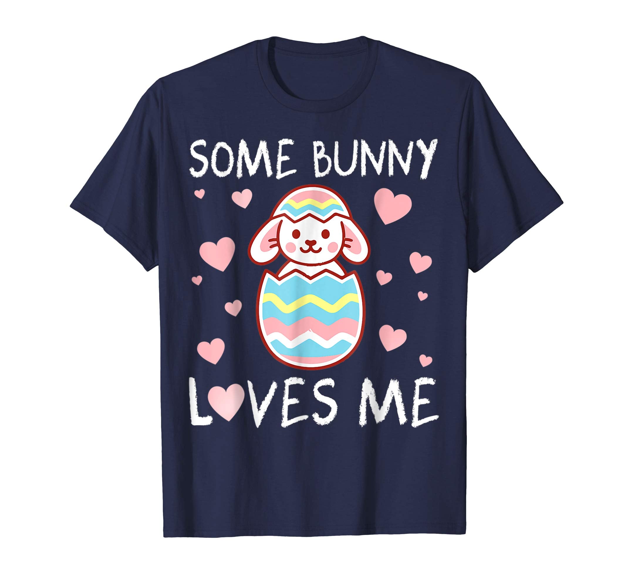 Pink Hearts Some Bunny Loves Me Happy Easter Day Shirt