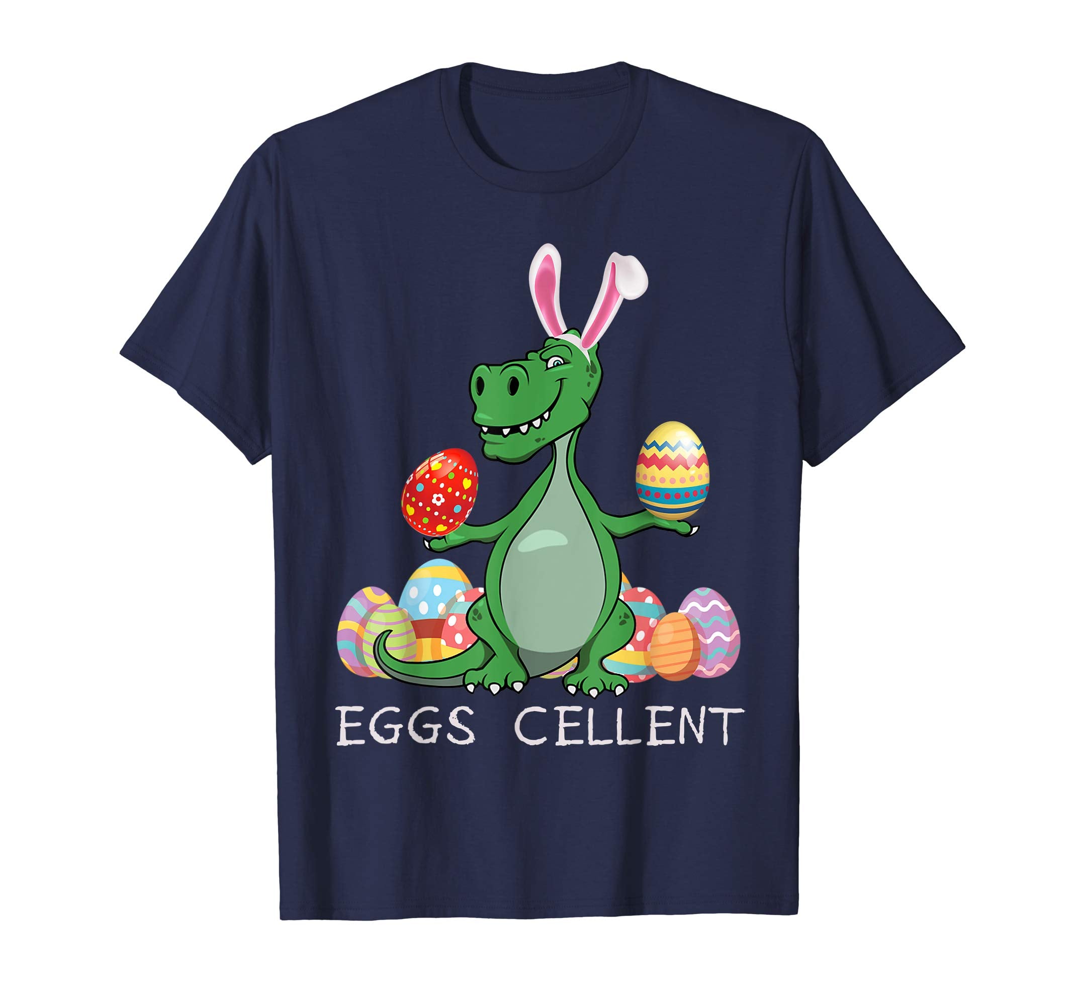 Funny Dinosaur T-rex Bunny with Eggs Easter T shirt