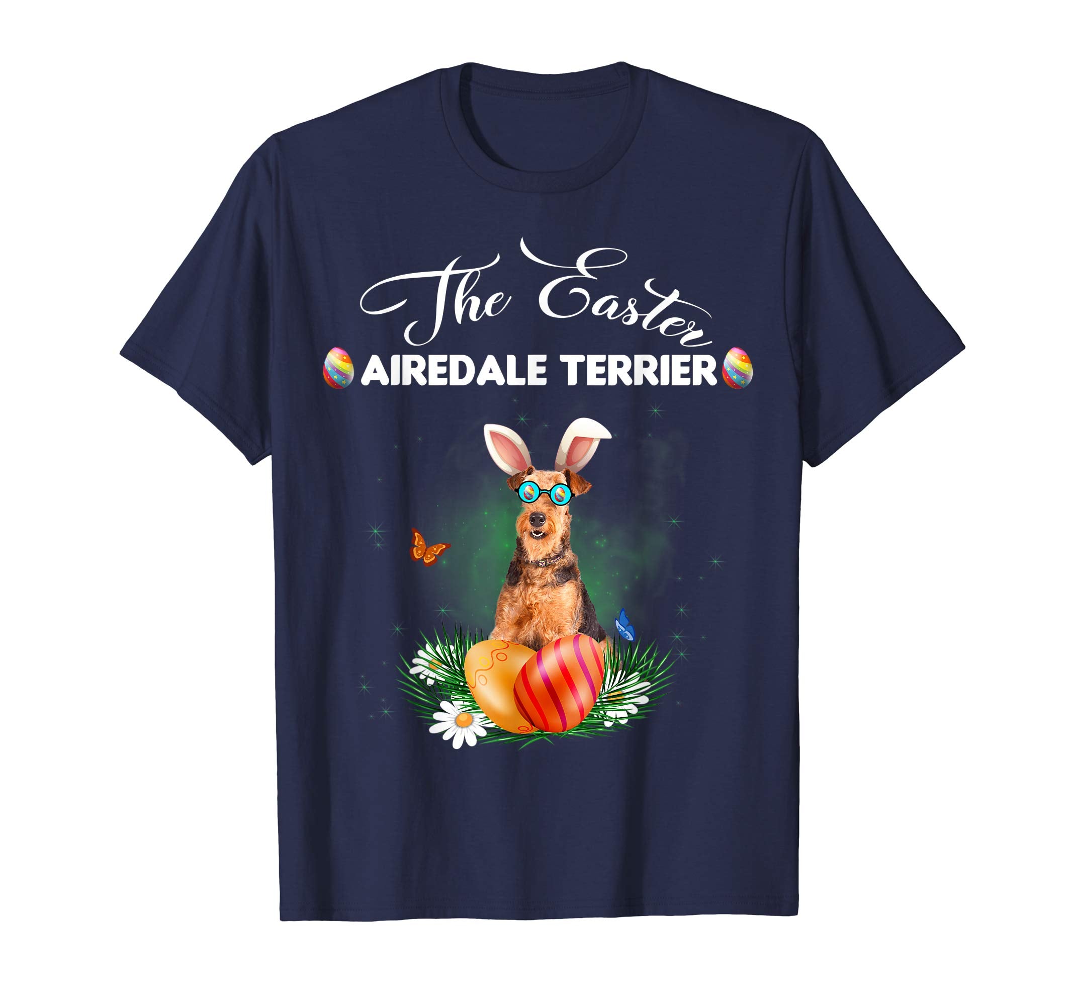 Airedale Terrier Bunny Easter Day Dog Gifts T-Shirt