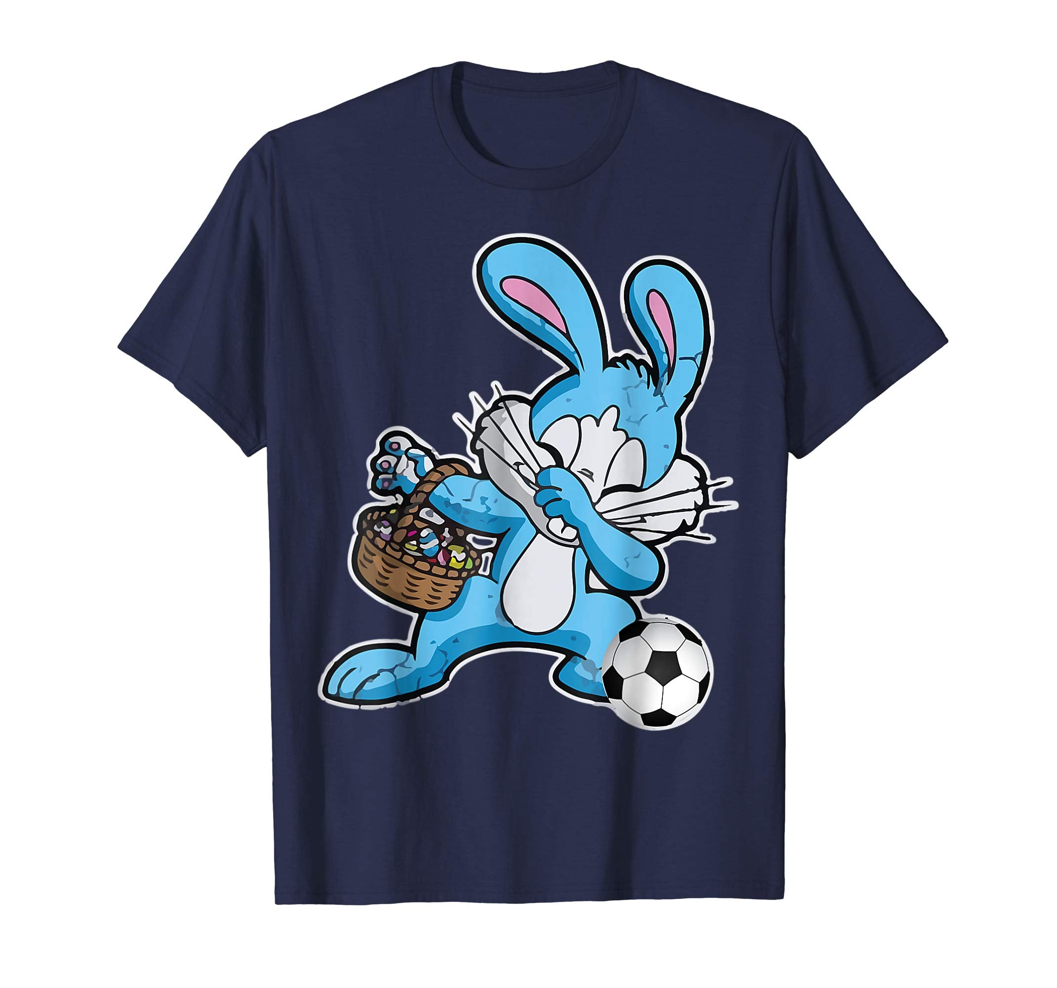 Bunny Rabbit Dabbing Playing Soccer Happy Easter Day Shirt