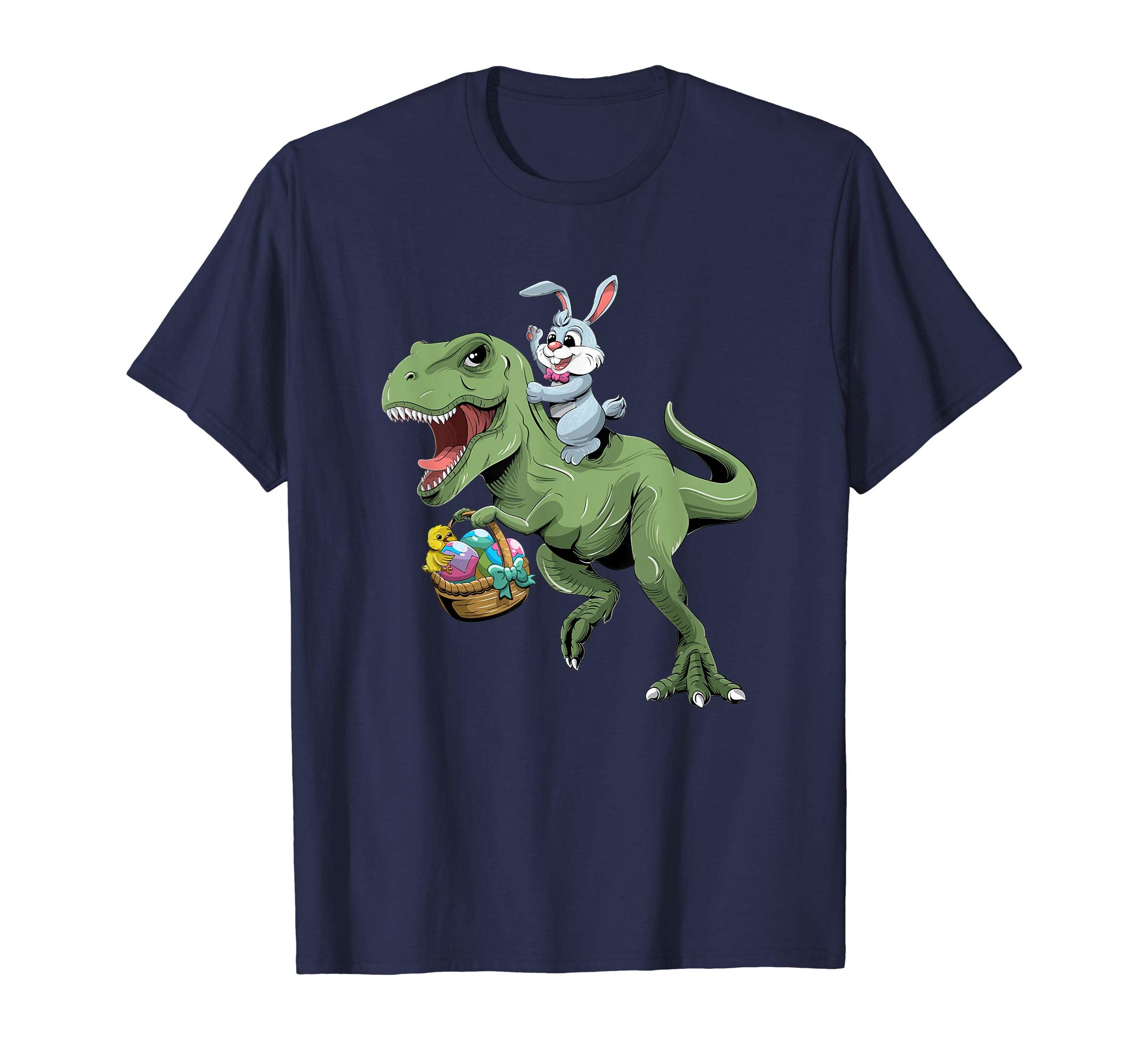Easter T Shirt for Kids with Cool Bunny and T-rex Egg Hunt