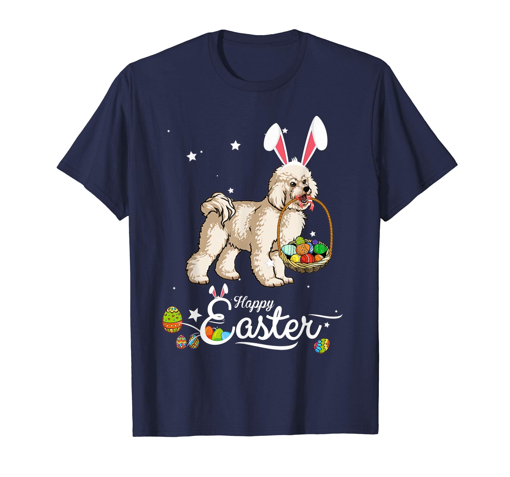Bichon Frise Dog With Bunny Hat Easter Costume T Shirt