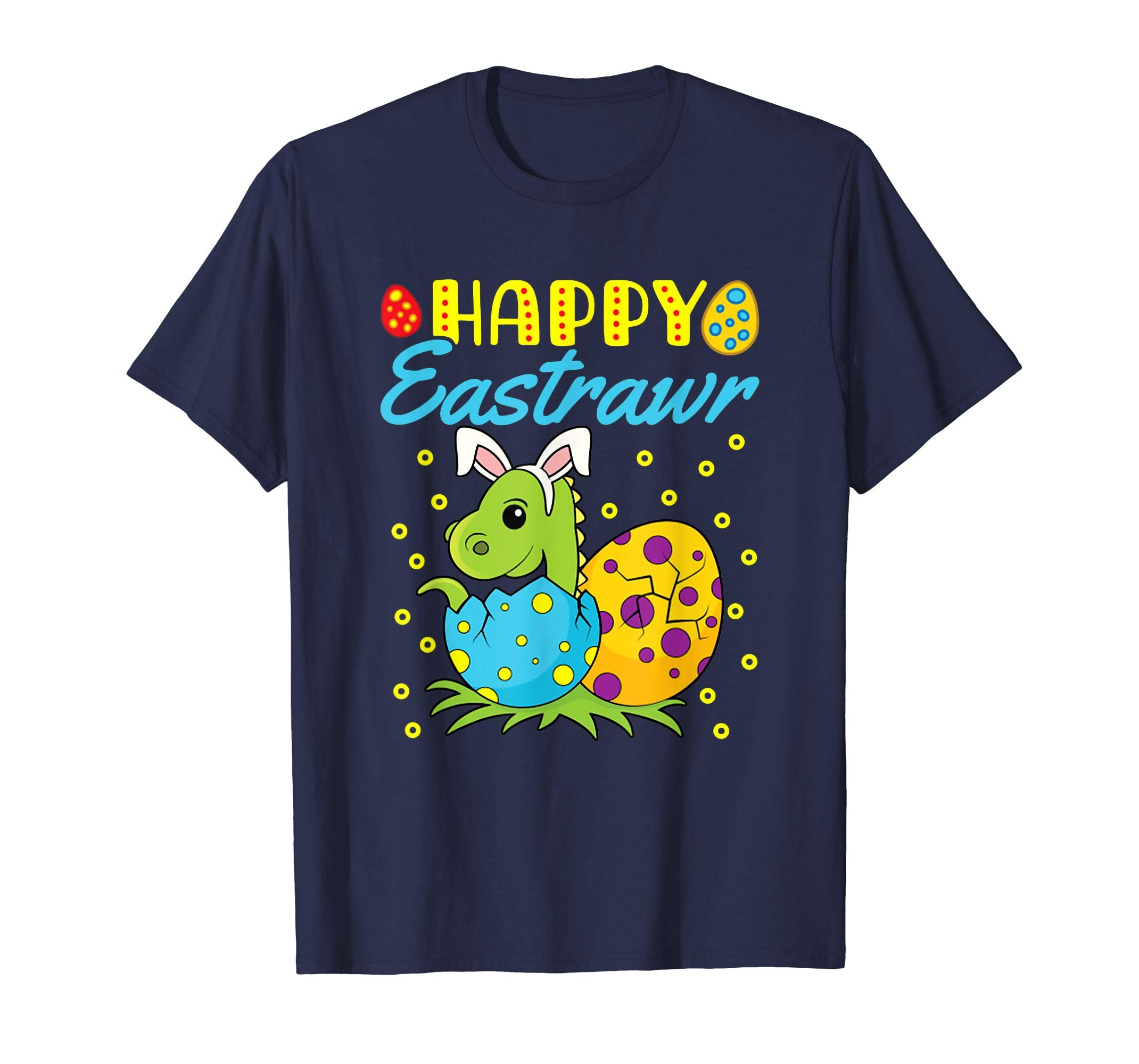 Happy Eastrawr T-Rex Dinosaur Easter Bunny Egg T Shirt Kids