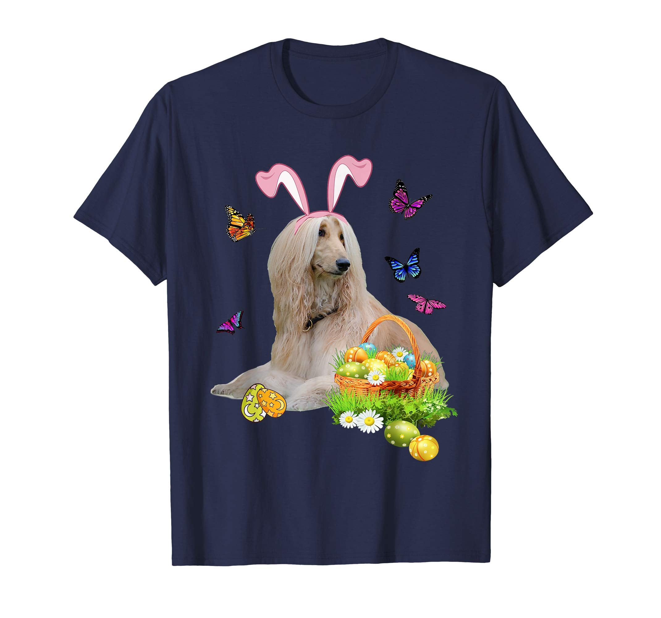 Afghan Hound Bunny Hat Rabbit Easter Eggs T-Shirt