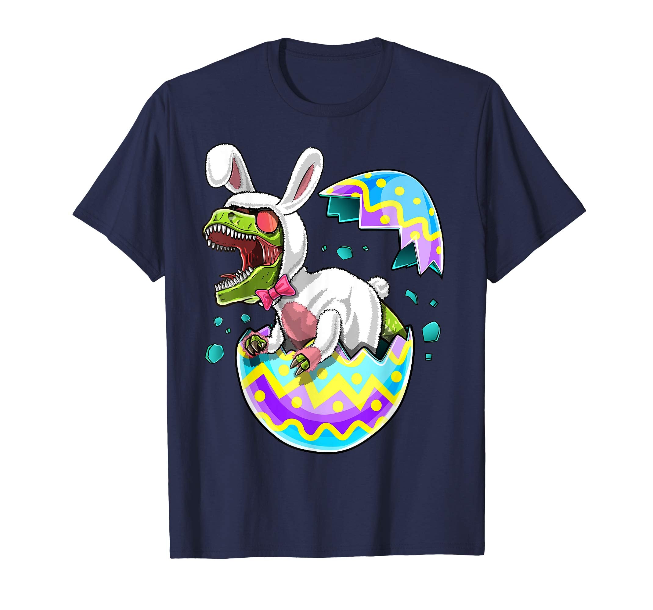 Happy Easter T Rex Dinosaur Easter Bunny Egg Shirt Kids Gift