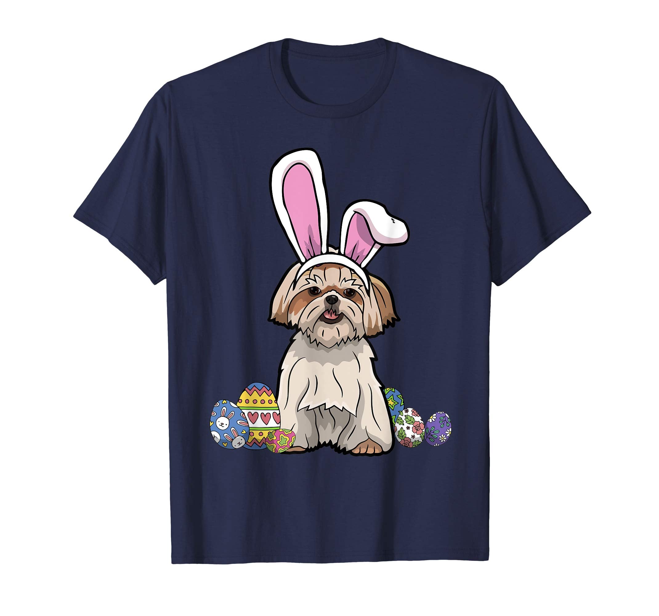 Shih Tzu Dressed As Easter Bunny With Rabbit Ears T-Shirt