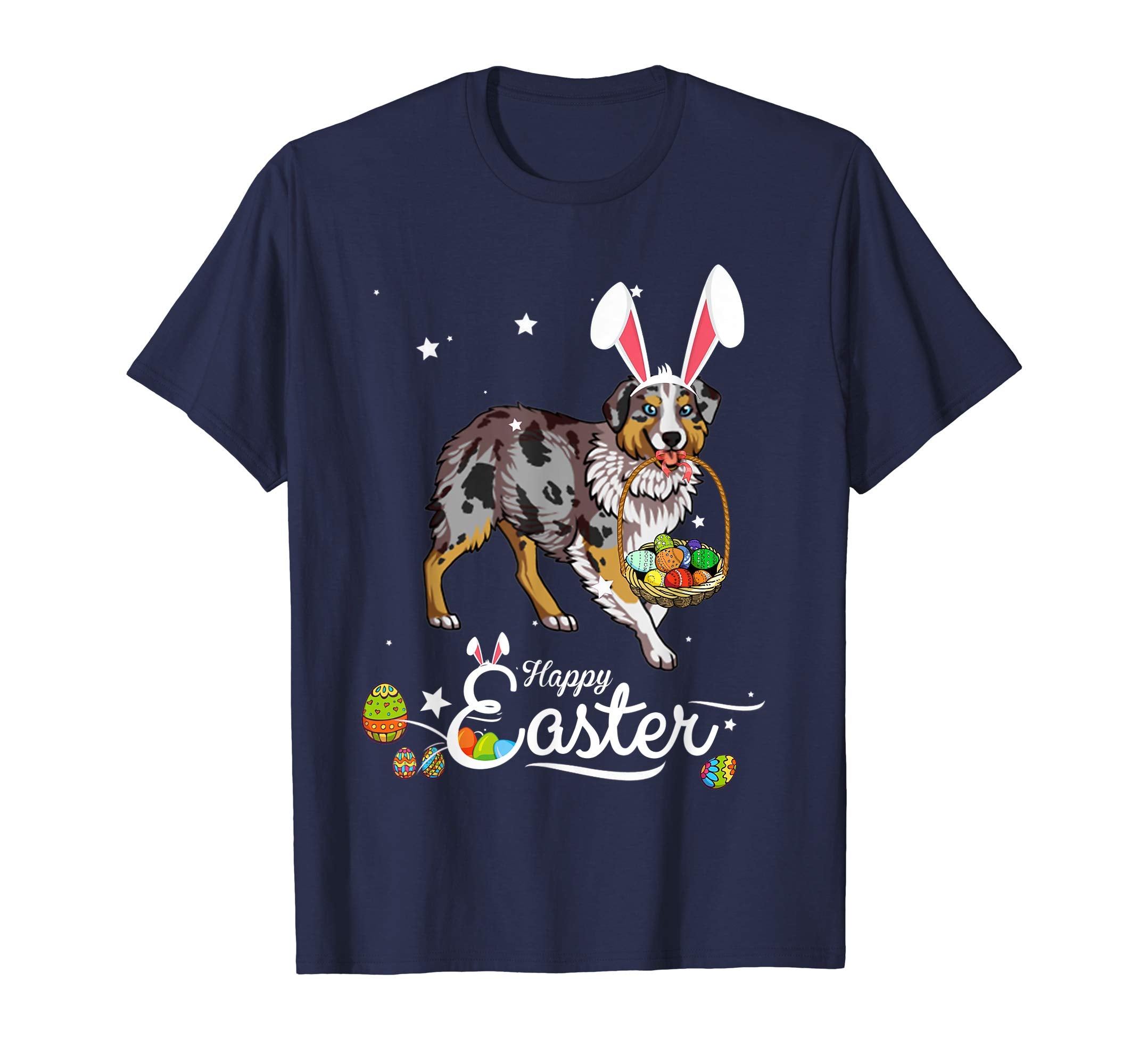 Australian Shepherd Dog With Bunny Hat Easter Costume Shirt