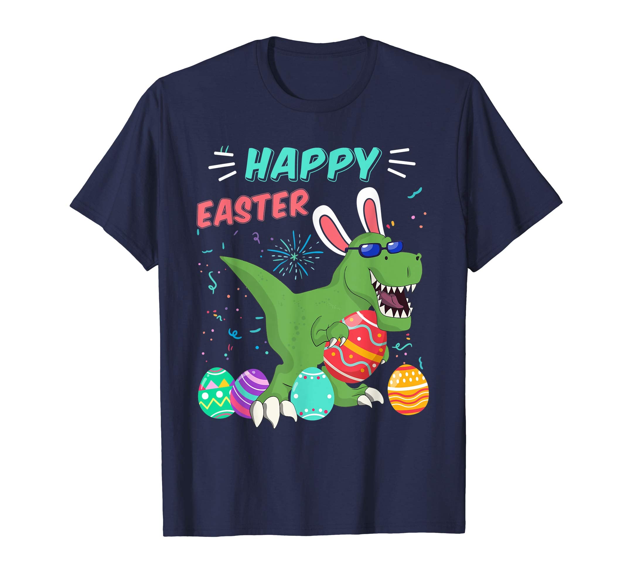 Happy Eastrawr T Rex Dinosaur Easter Bunny Egg Shirt Kids