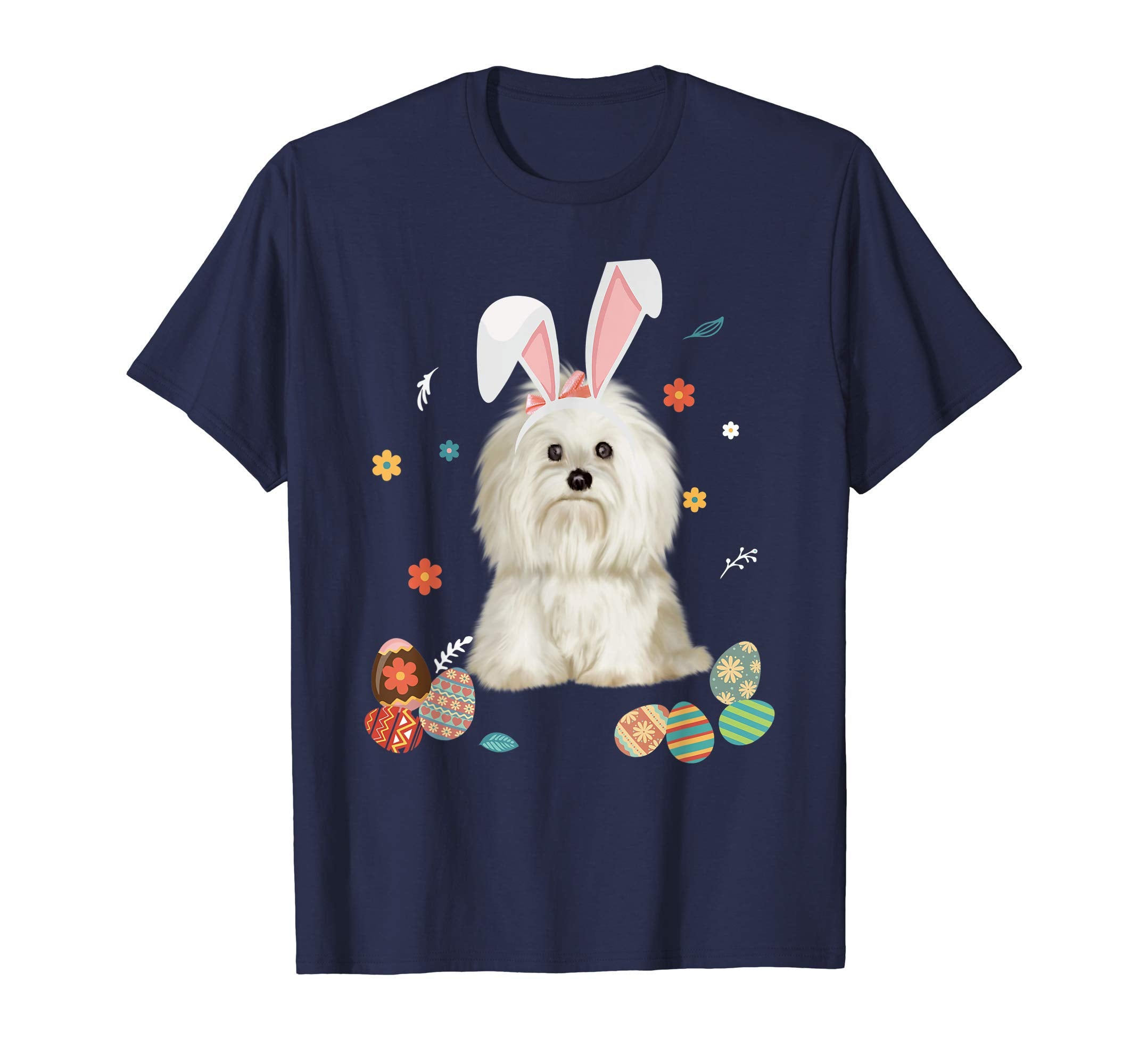Maltese Bunny Rabbit Happy Easter Day T-Shirt