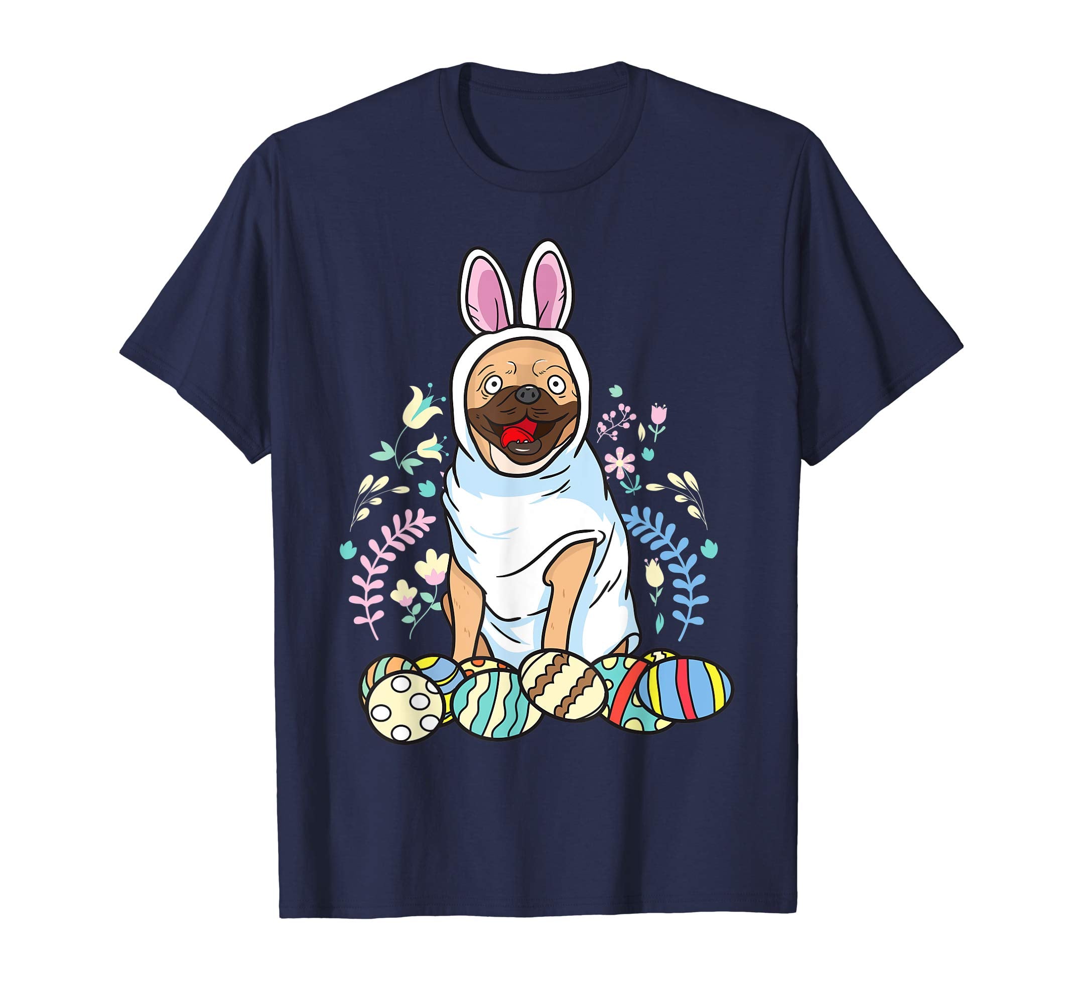Bunny Easter Shirt Pug Shirt Cool Dog T-Shirt