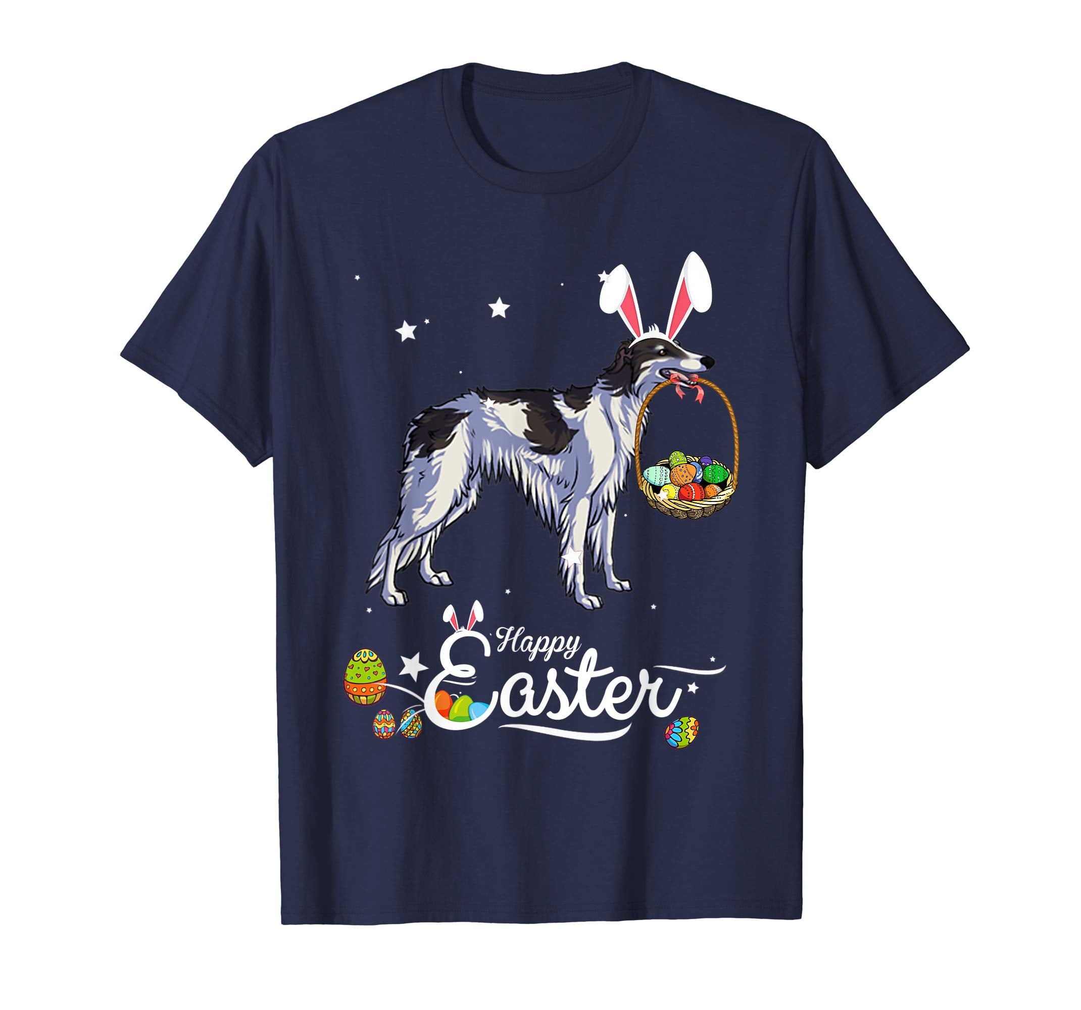 Borzoi Dog With Bunny Hat Easter Costume T Shirt