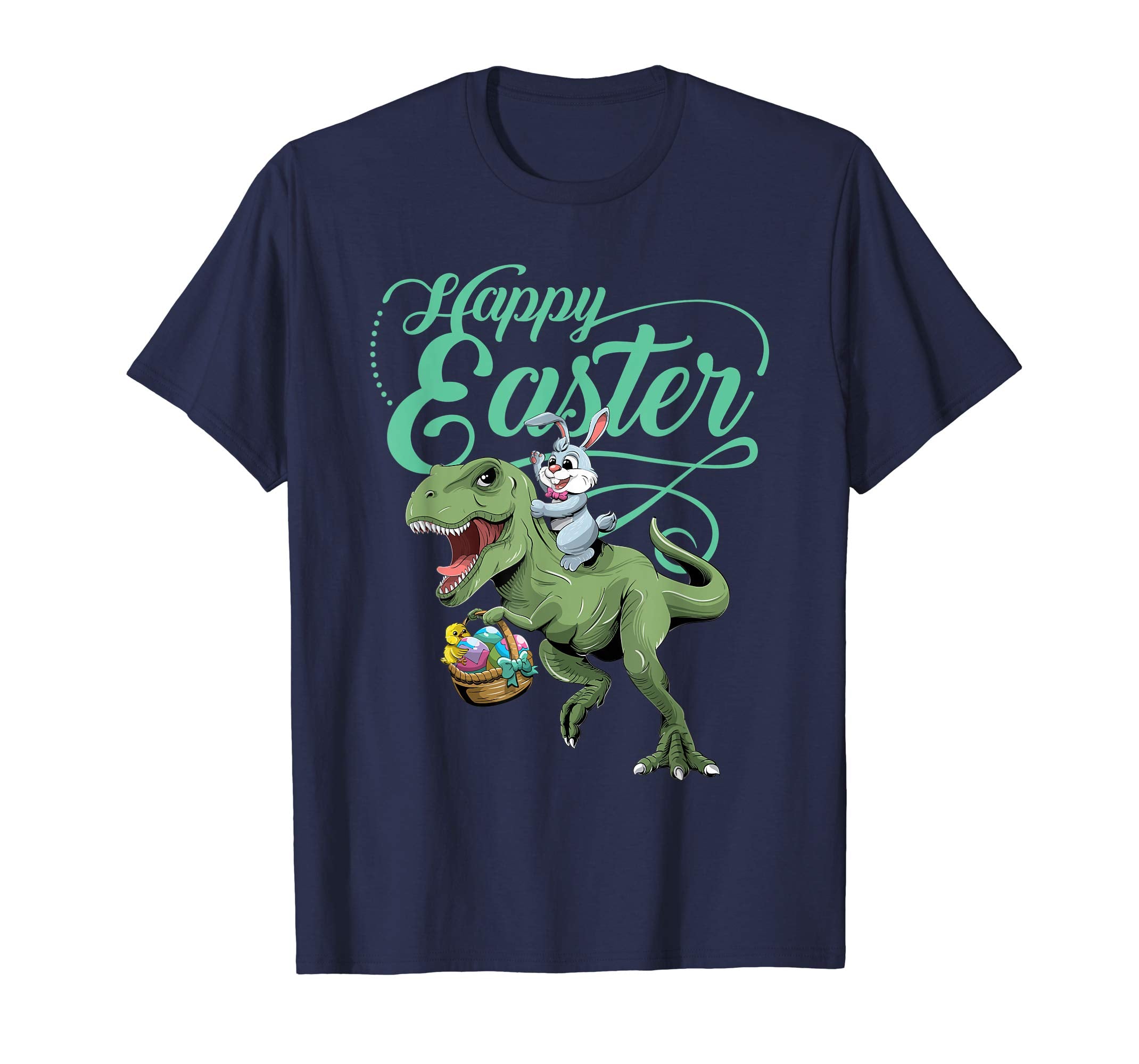 Easter T Shirt for Kids with Cool Bunny and T-rex Egg Hunt