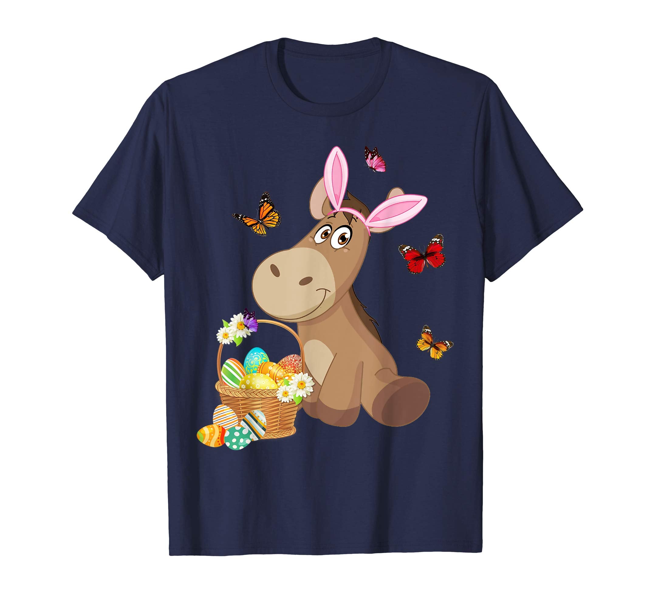 Donkey Bunny Hat Rabbit Easter Eggs Shirt Happy Ea