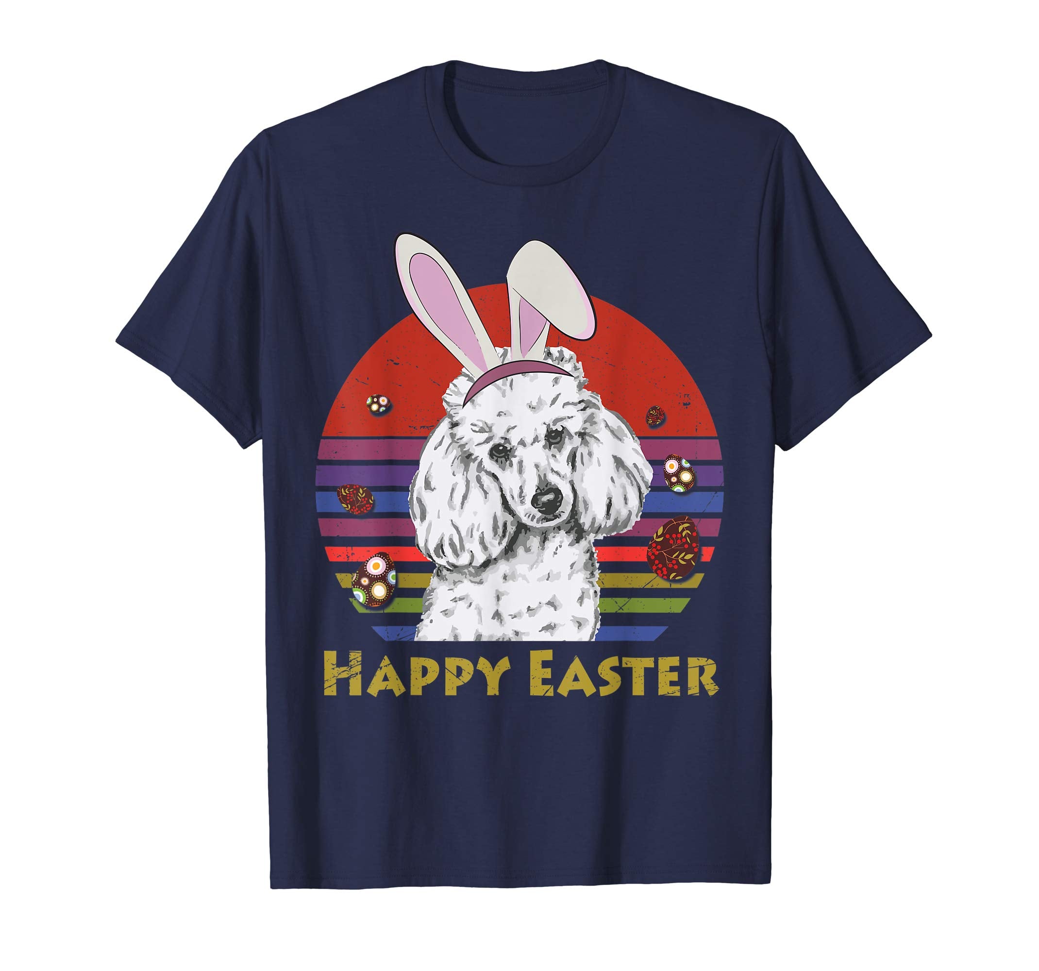 Poodle With Bunny Headband Happy Easter Tshirt Easter Gifts
