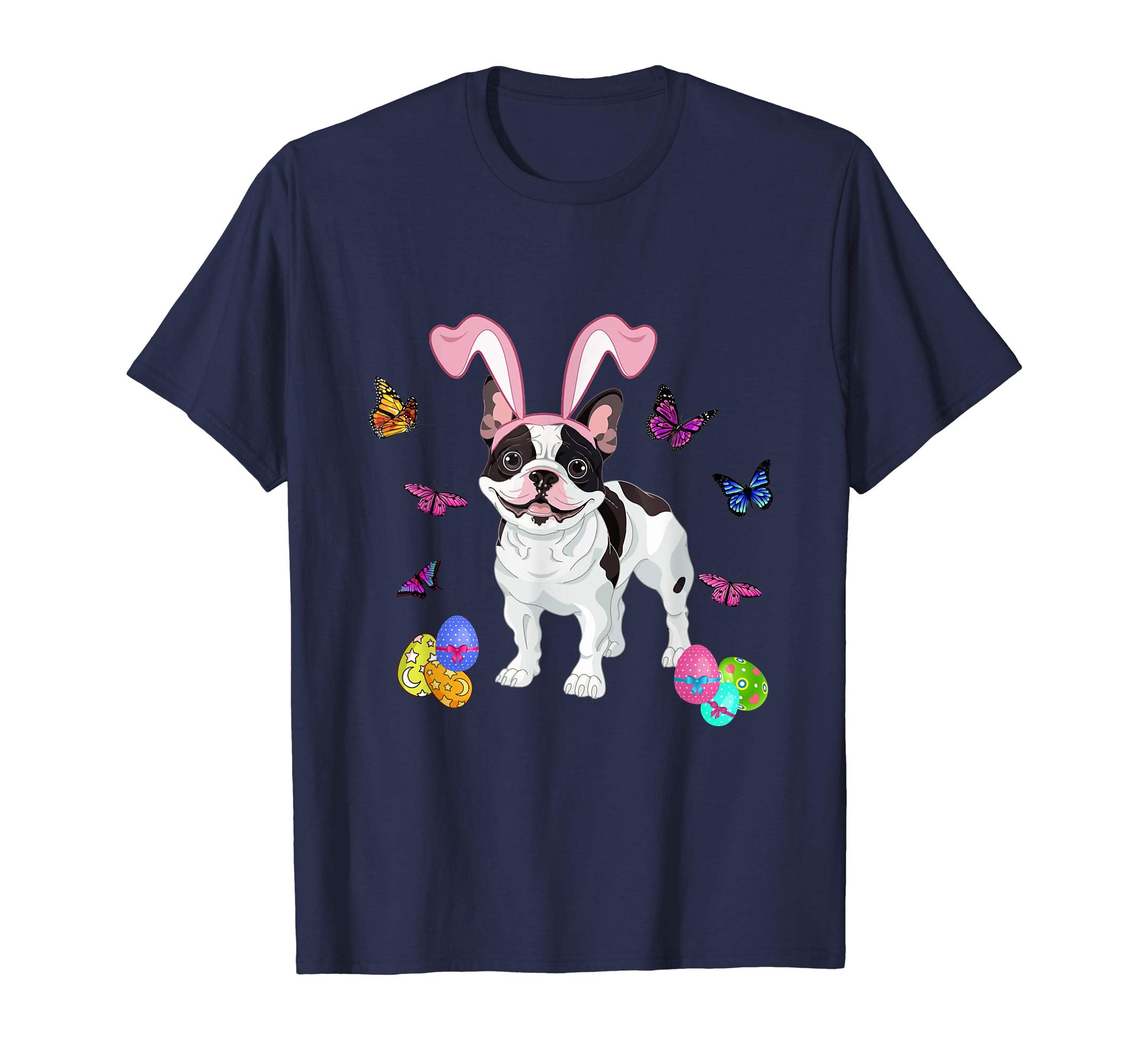 French Bulldog Bunny Rabbit Happy Easter Day T-Shirt