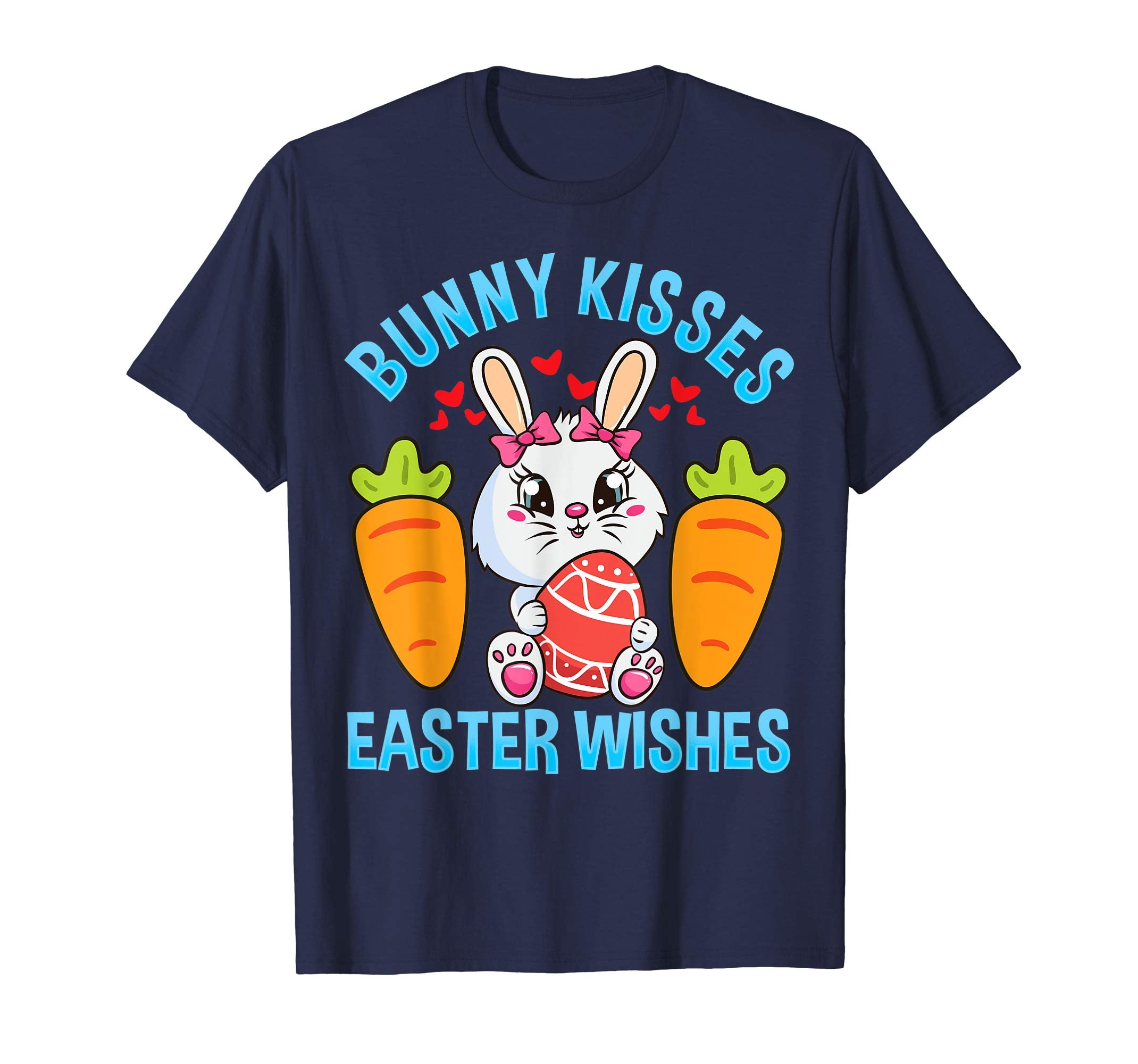 Bunny Kisses Easter Wishes T-Shirt Girls Easter Bunny Gift