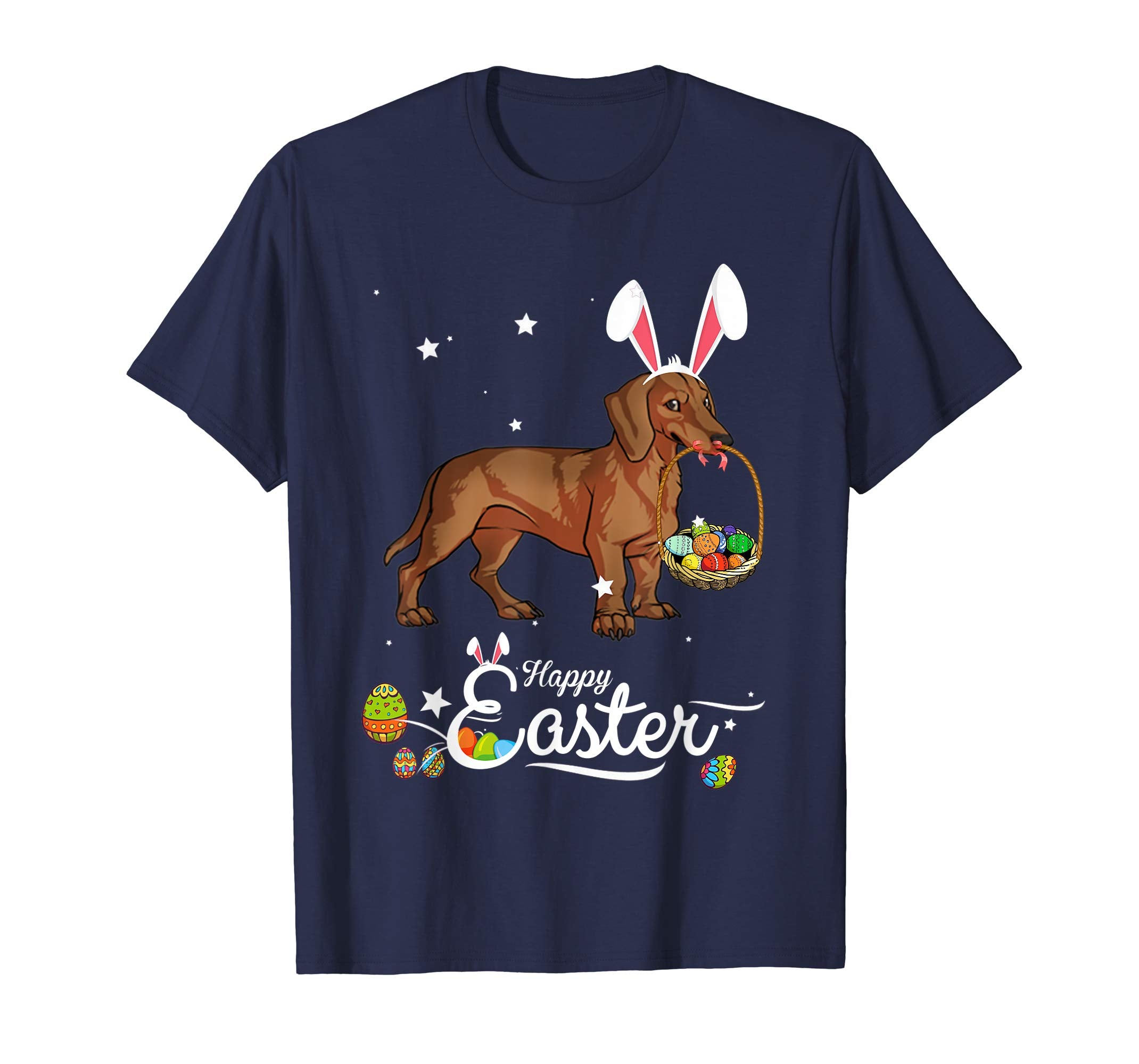 Dachshund Dog With Bunny Hat Easter Costume T Shirt